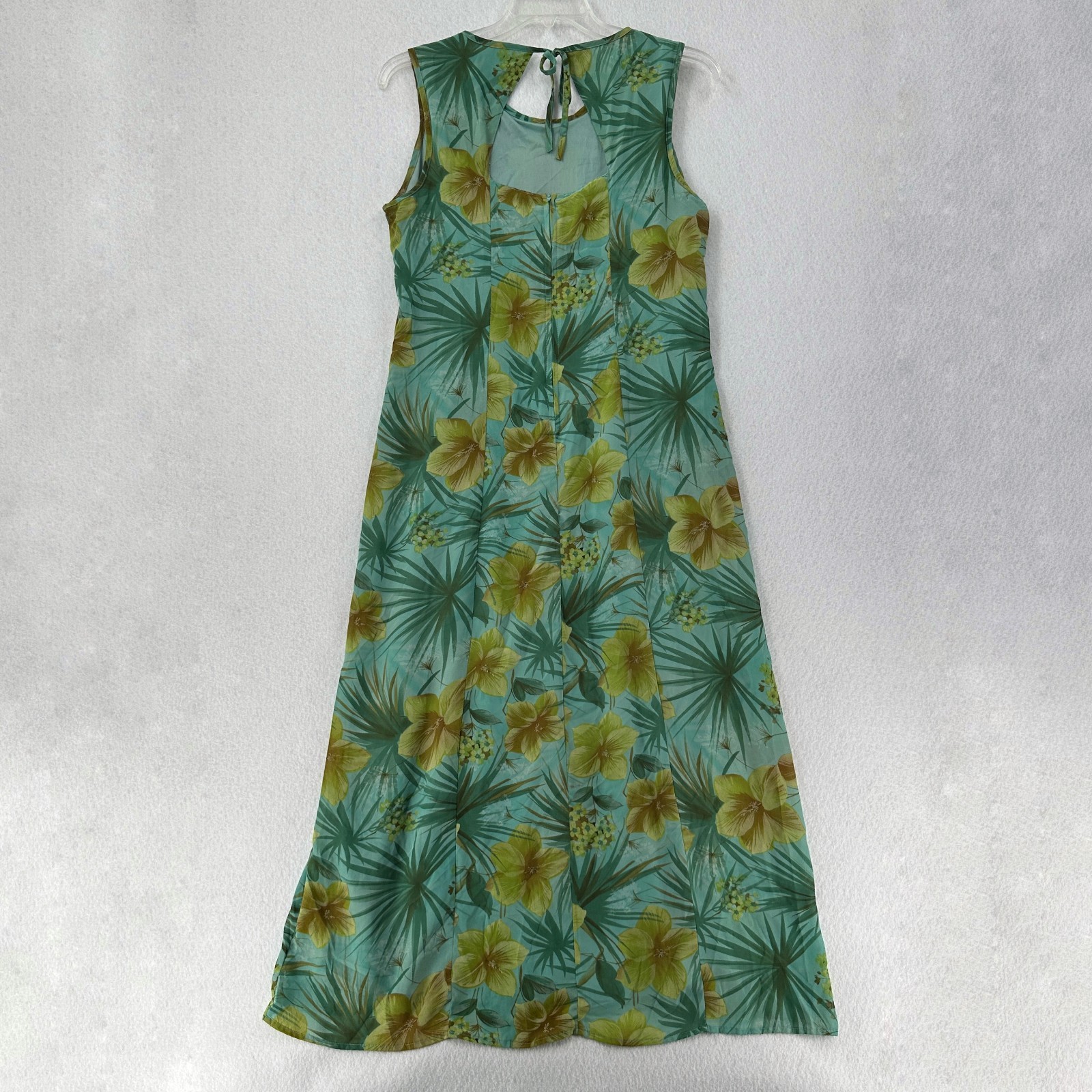 Vintage Y2K A Wild Thyme Womens Midi Dress Size 14 Green Floral Y2K Sleeveless