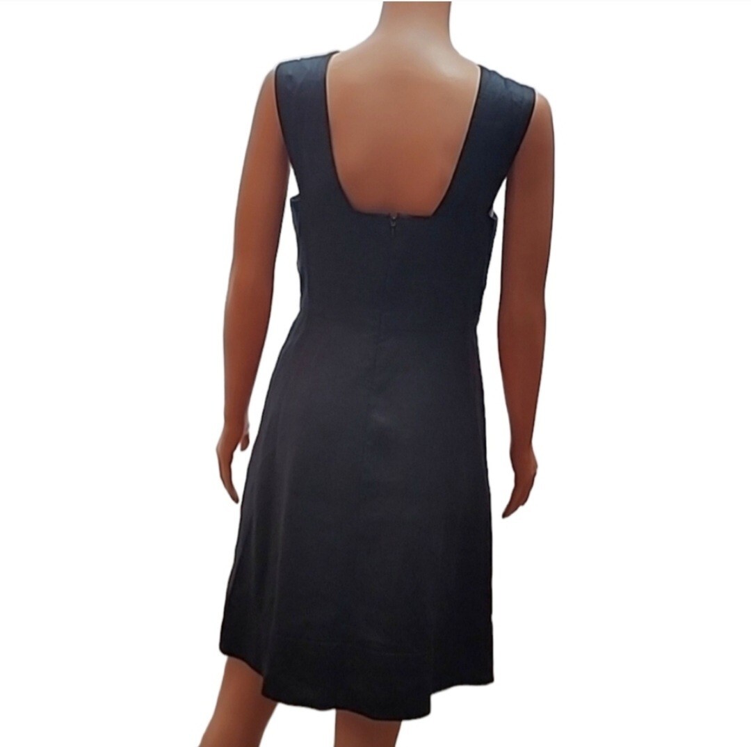 J.Crew Lace-up dress in structured linen Little Black Dress Womens Size 10 NWT