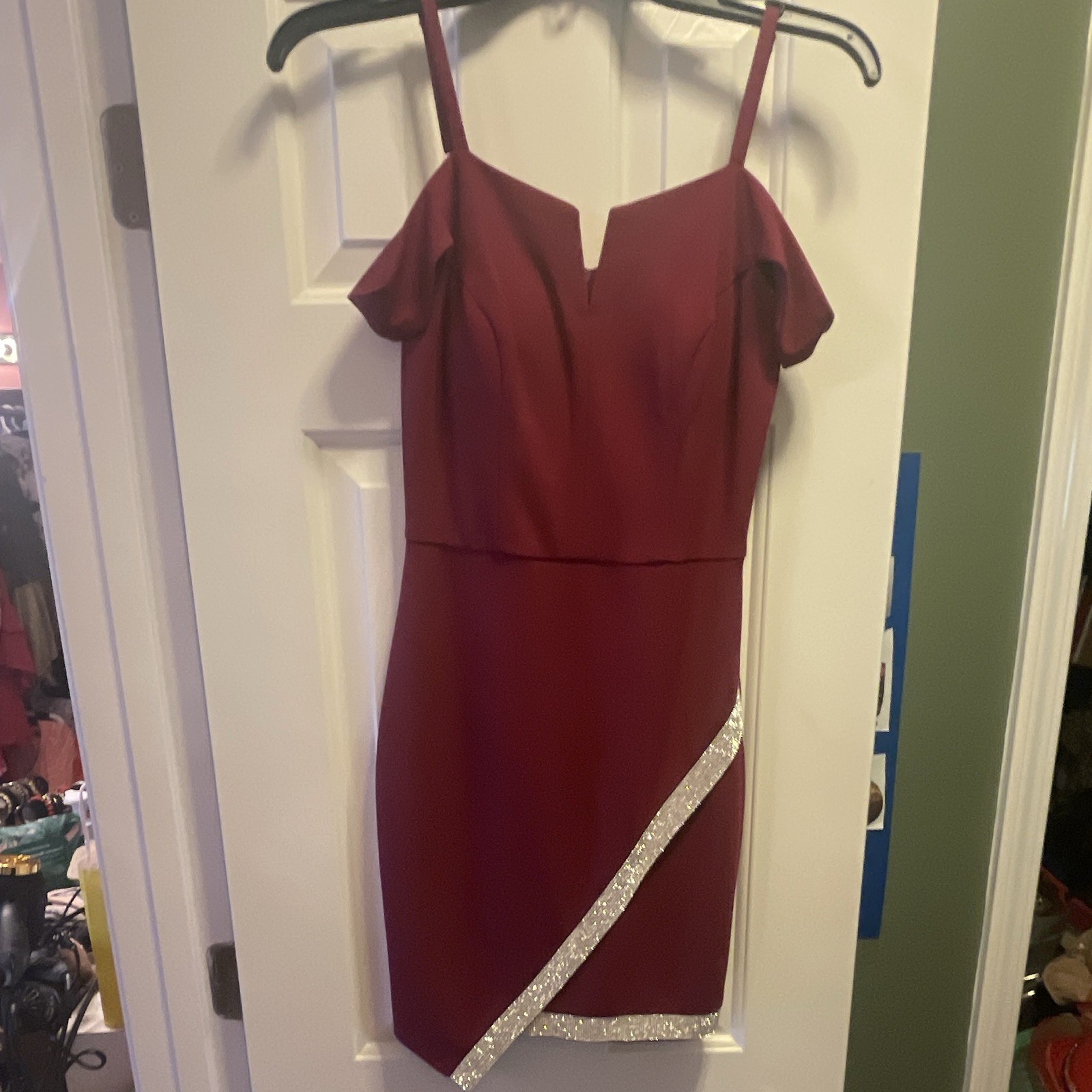 BCX Junior Red Dress Size 1 Fit & Flare Spaghetti Strap