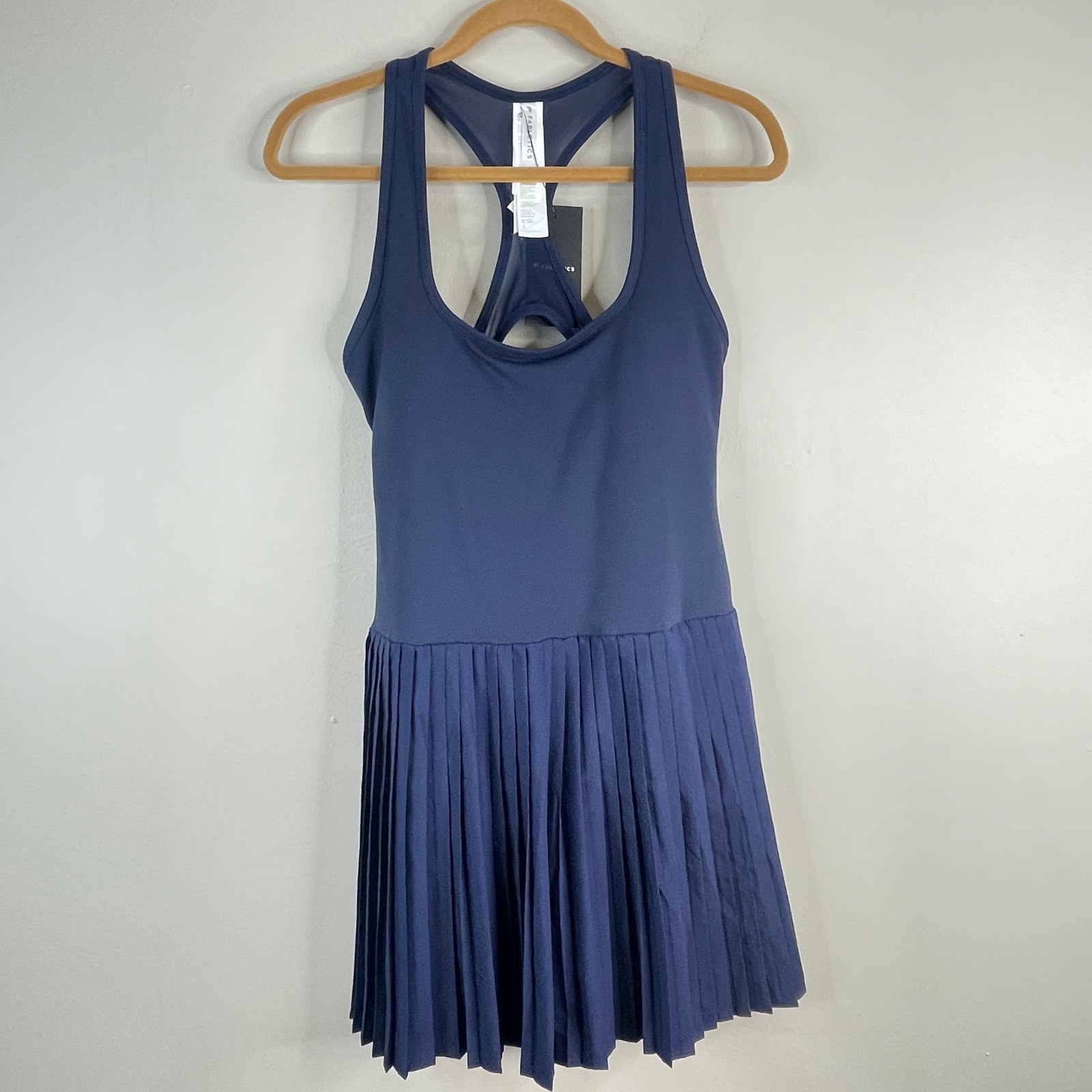 Fabletics Dress Womens Large Blue Pleated Tennis Racerback Tank Athleisure NWT
