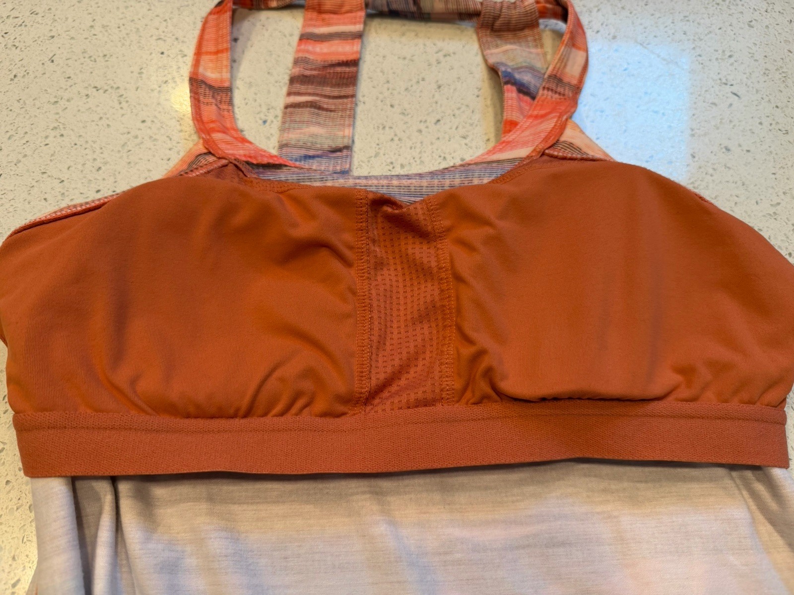 prAna Women’s S Orange Multicolor Striped Square Neck Knit Shift Dress