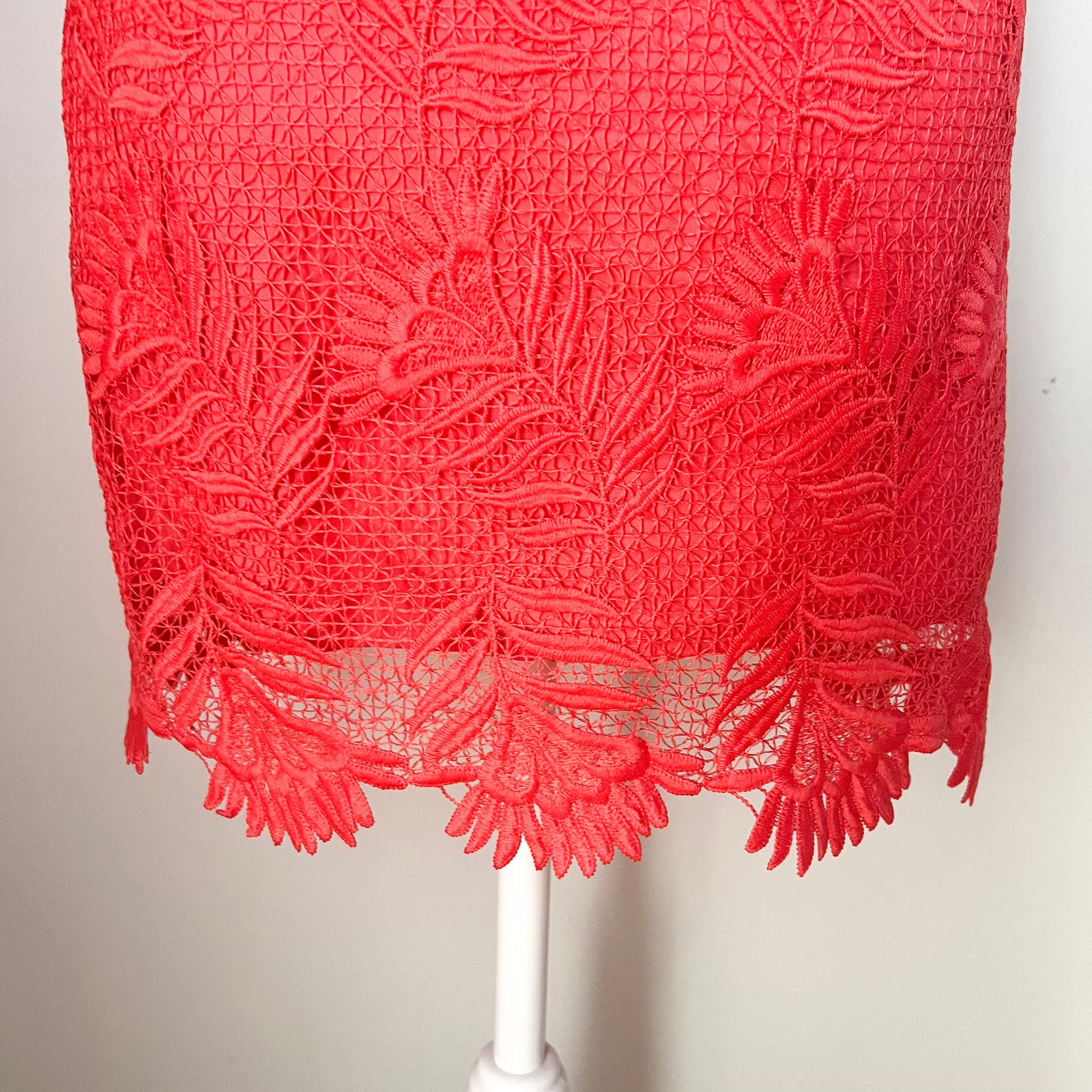 Lovers + Friends Caspian Lace Mini Shift Dress Coral XS Boho Revolve