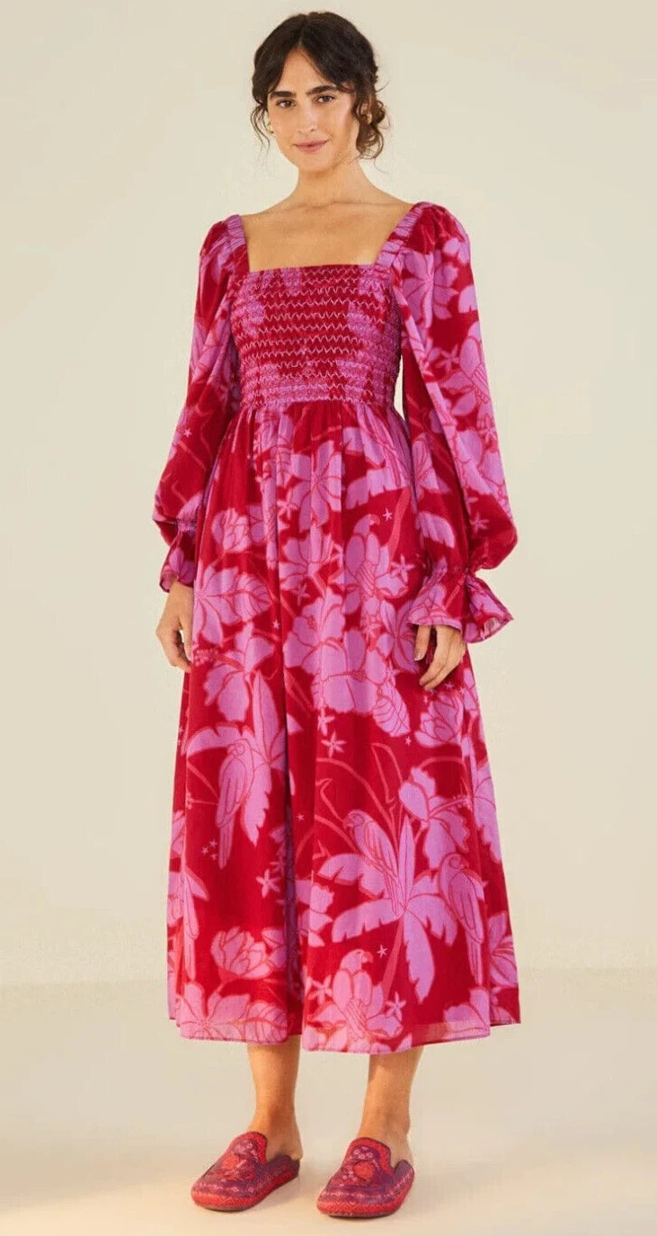 FARM RIOLiving Nature Burgundy Midi Dress Regular price $245 Small