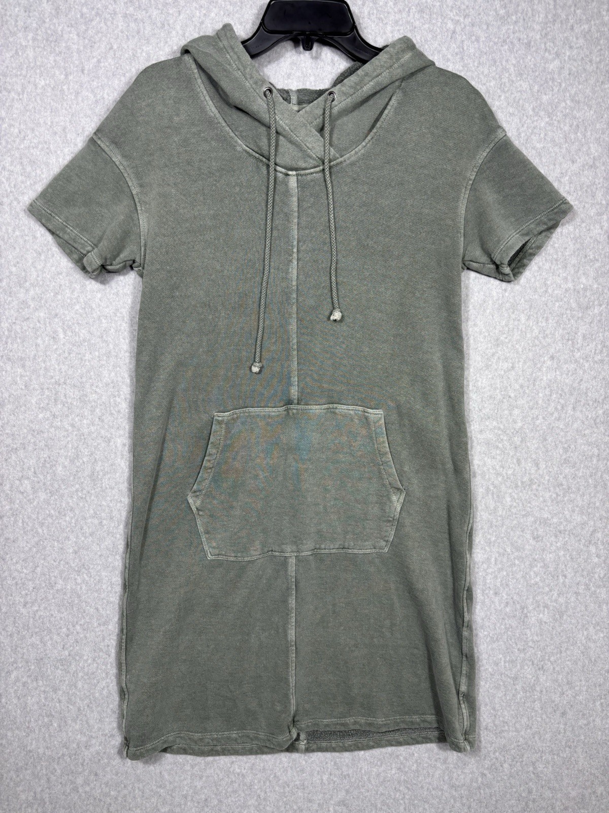 Toad & Co Hooded Women’s Sweatshirt Dress Olive Hemp Organic Cotton Size Medium
