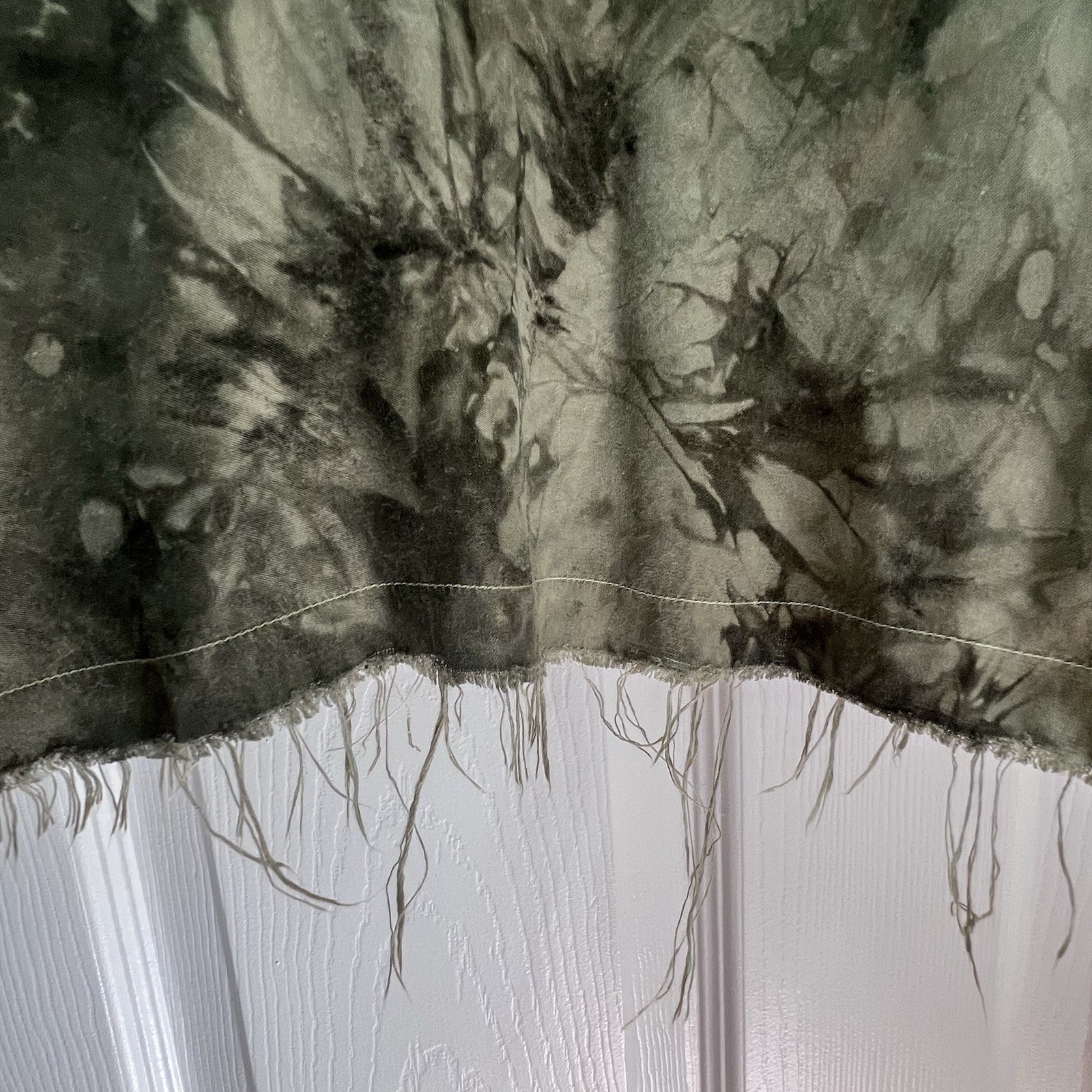 Love Tanjane Olive Green Tie Dye Silk Slip Dress 90s Grunge Boho Indie Small