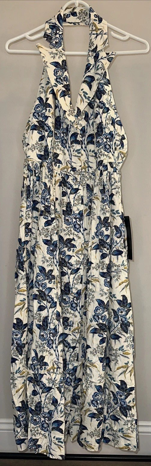 Tuckernuck Larkspur Chintz Lena Halter Midi Dress – Size 4