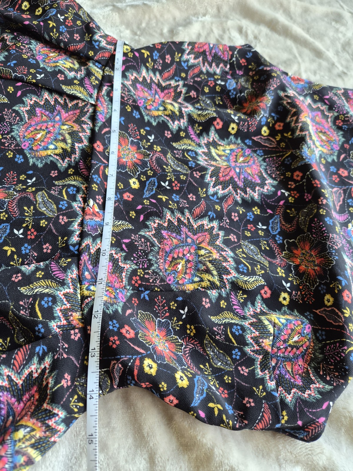 GAP Fit & Flare Floral Satin Mini Dress Black Multicolor Lined Zip Size 4