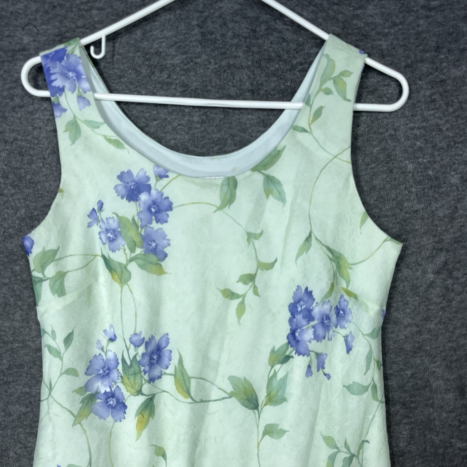 Vintage Karin Stevens Midi Dress & Jacket Set Size 8 Green Floral Sheer Lined