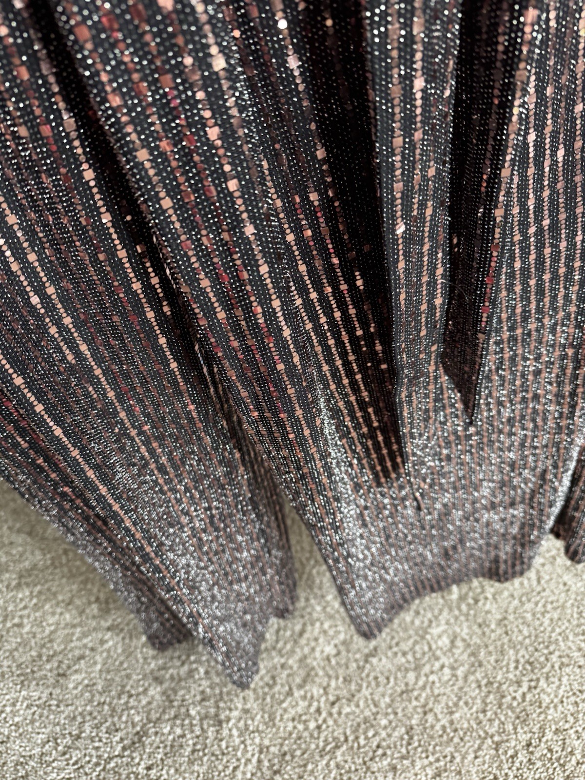 Lane Bryant 1-piece jumper pant suit cocktail dress sequin copper tie belt 18/20