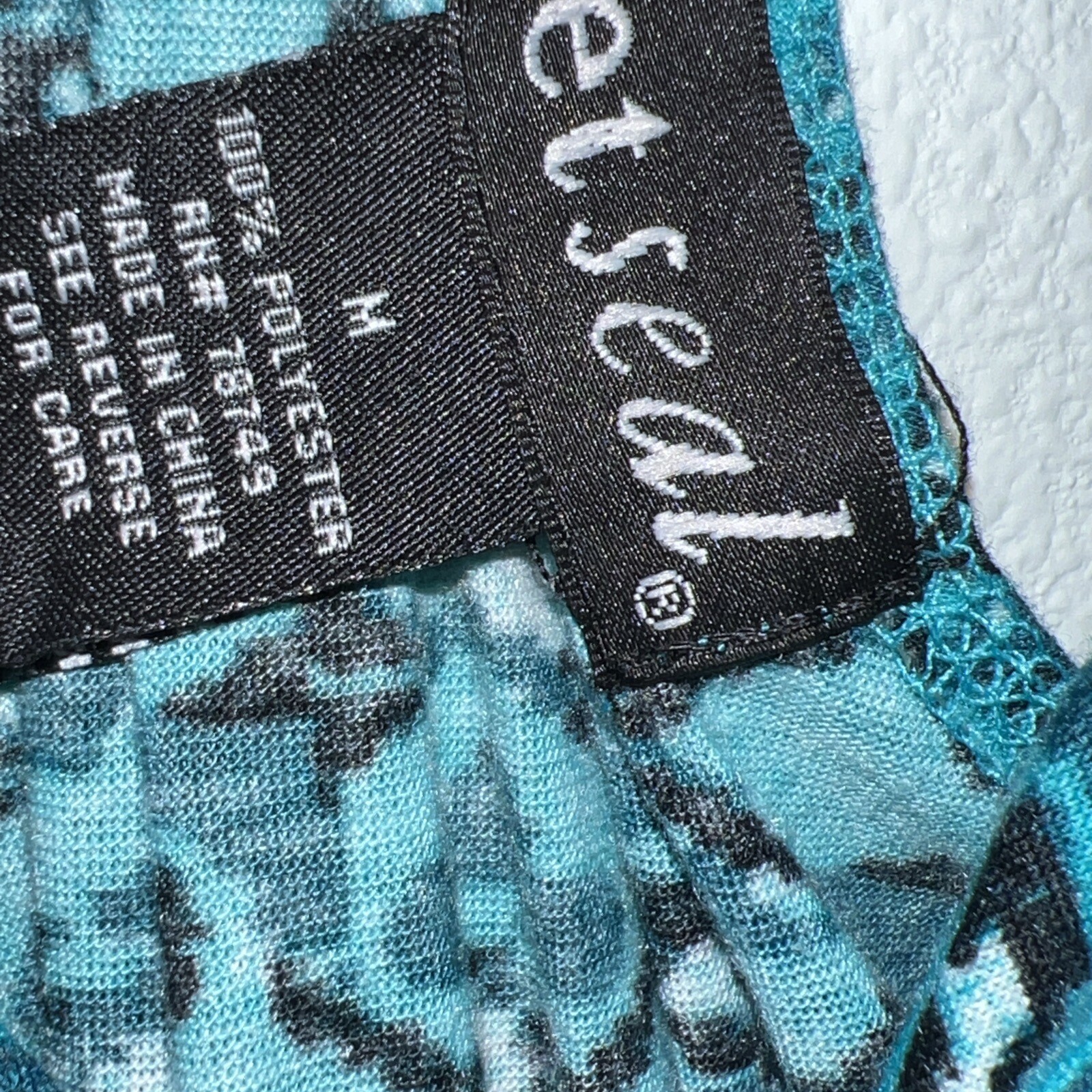 Wet Seal Medium strappy Back, Green/ Black Design Mini Sundress