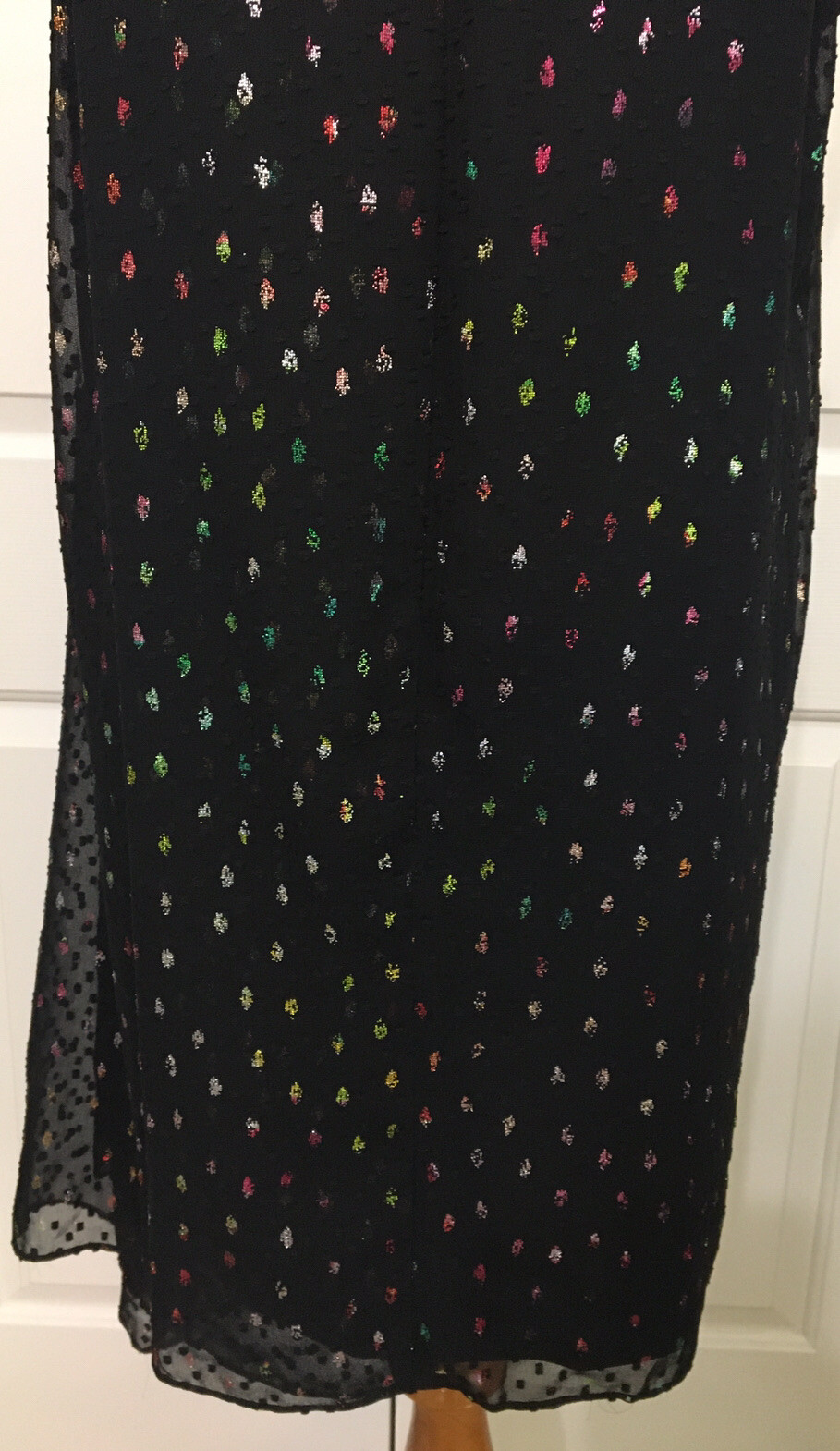 NWT Alex Marie size 10 black pink gold sleeveless polka dot dress $148