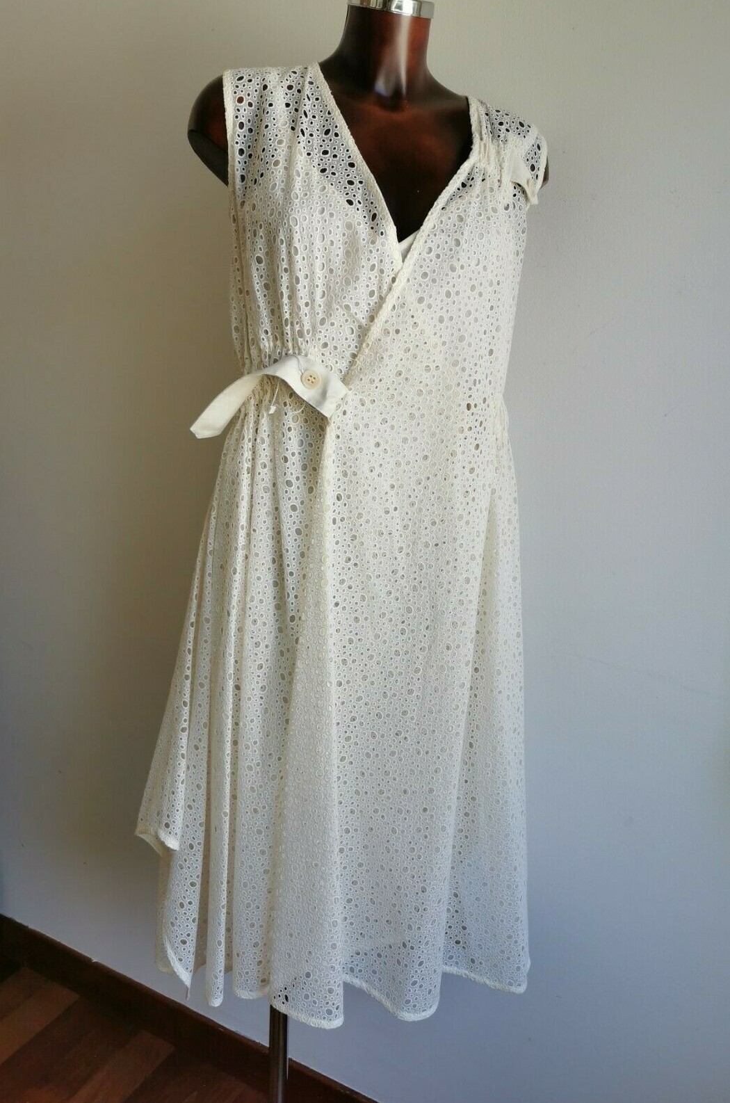 RRP €890🌟SPORTMAX by Max Mara White COTTON LACE Dress USA2_ IT36_ D32_UK4_FR34