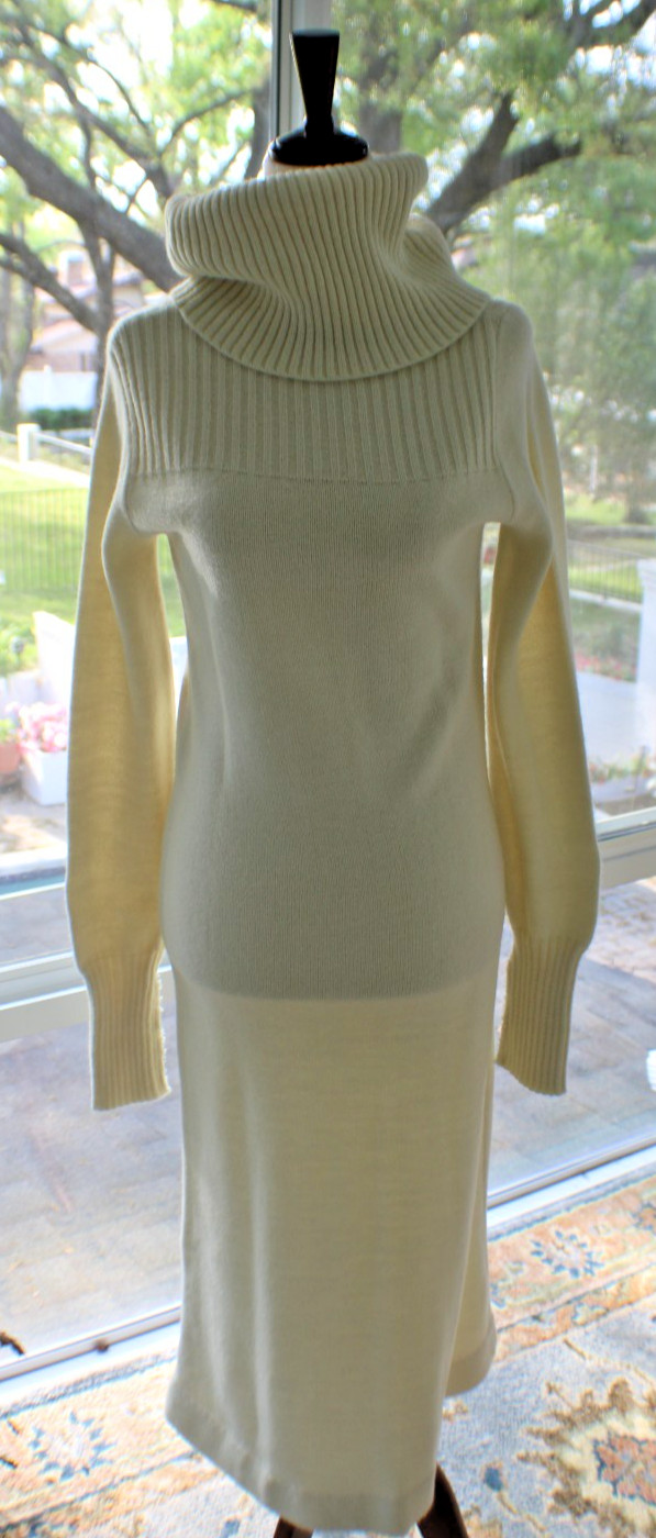 High-Neck Knit Sweater Dress Size S