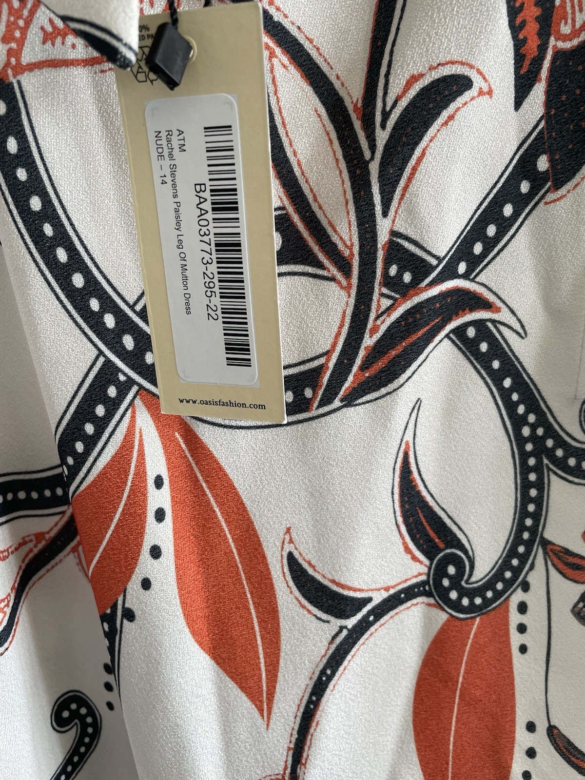 Oasis Rachel Steven’s Size 14 Midi Dress. Zip And Tie Back Fastening