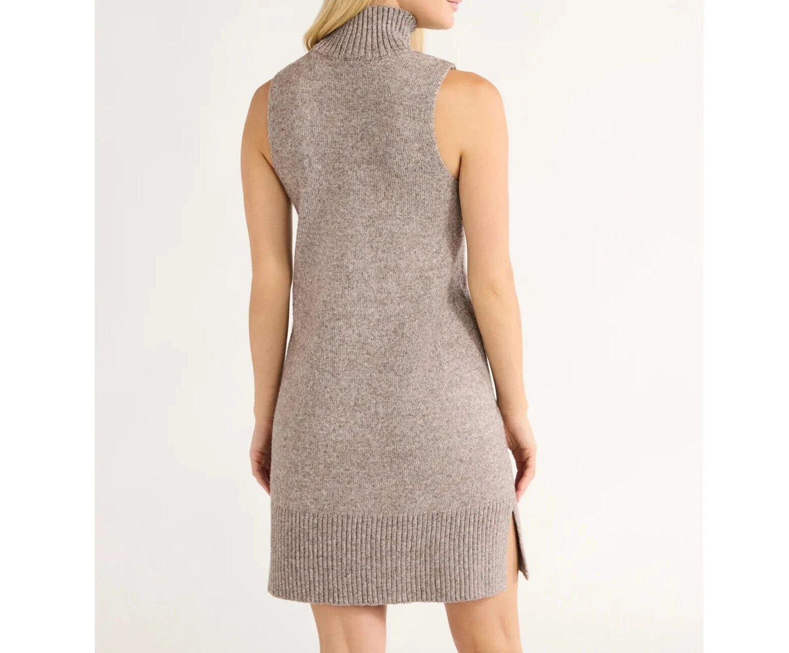 XL Free Assembly Womens Turtleneck Sweater Mini Dress Light Heather Oat New