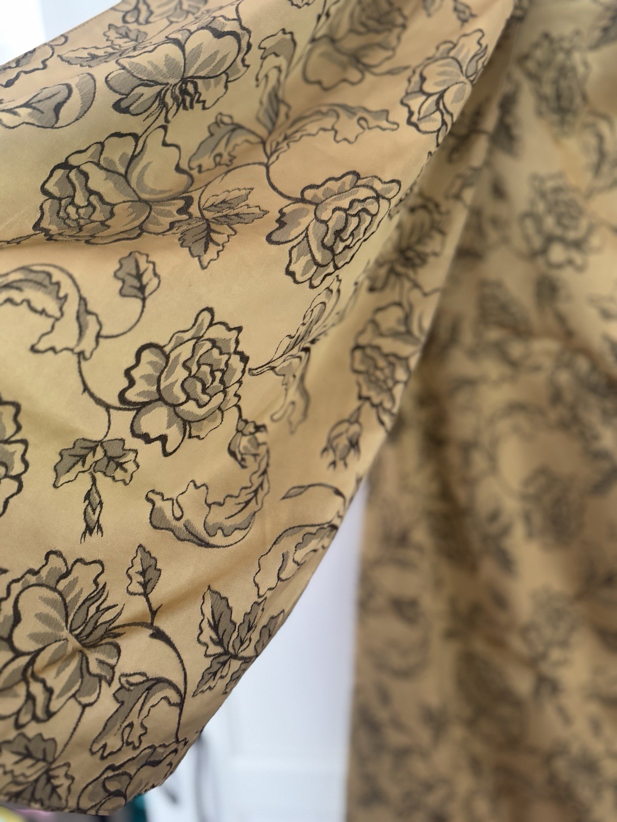 Vintage BHS Gold Floral Jacquard Halterneck Dress & Matching Wrap Set Uk 16 Y2K