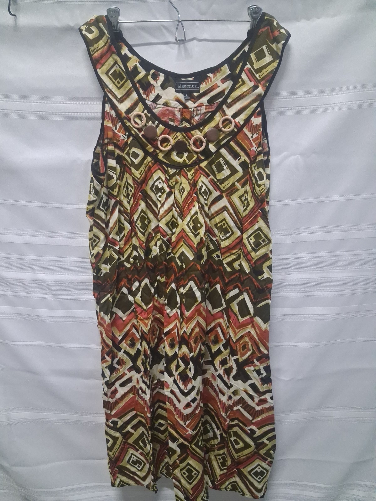 Elementz Women’s Sleeveless Casual Drift Dress Multicolor Size L