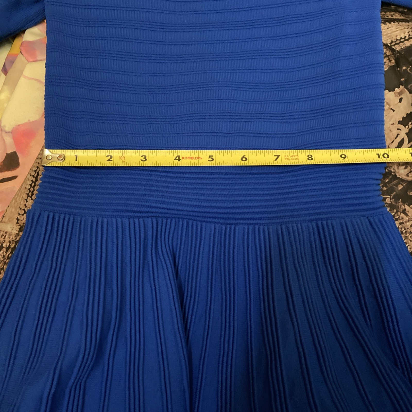 Ted Baker Criptum Bardot Frill Knitted Skater Dress Ted Size 0 Royal Blue US 0-2
