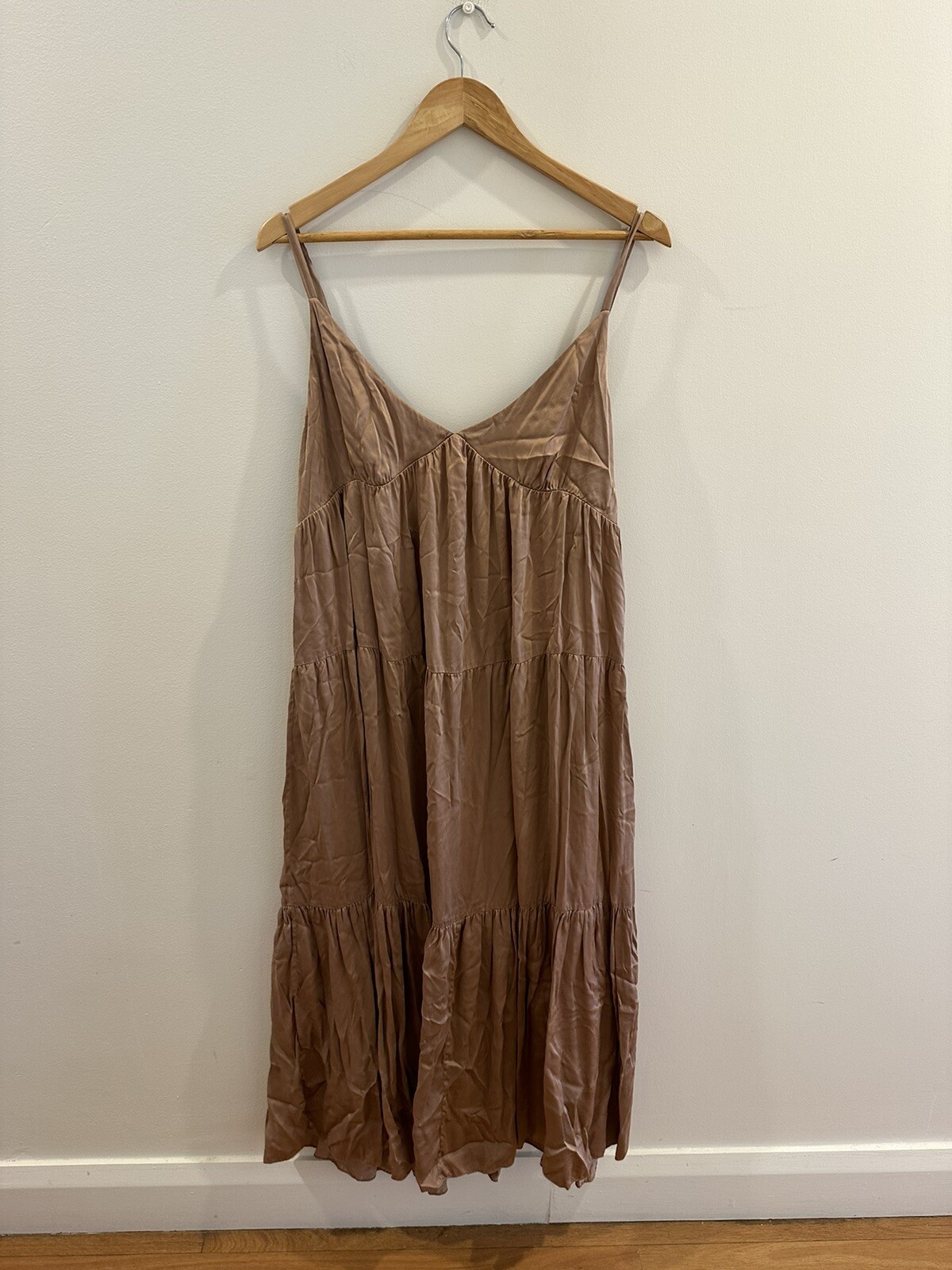 Husk Brown Silk Maxi Dress Size 14