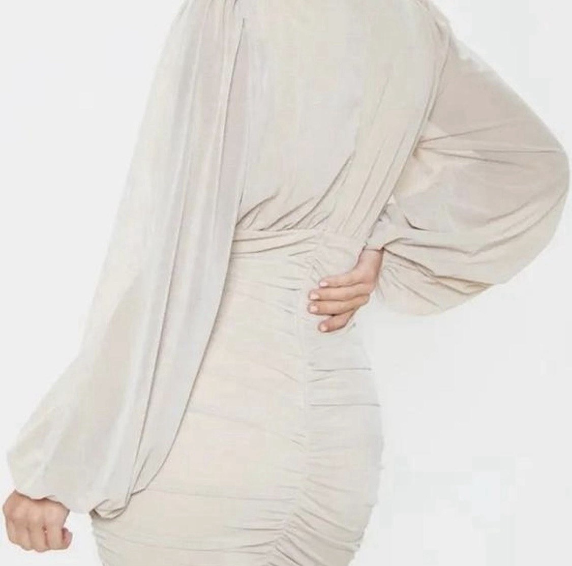 Brand New With Tags PLT Stone Mesh Balloon Sleeve Y2K Mini Bodycon Dress Size 4