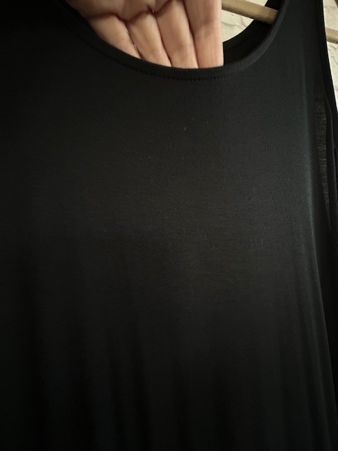 2X/3X New Jet Black Column Long Dress Maxi Stretchy Swingy Knit Sleeveless