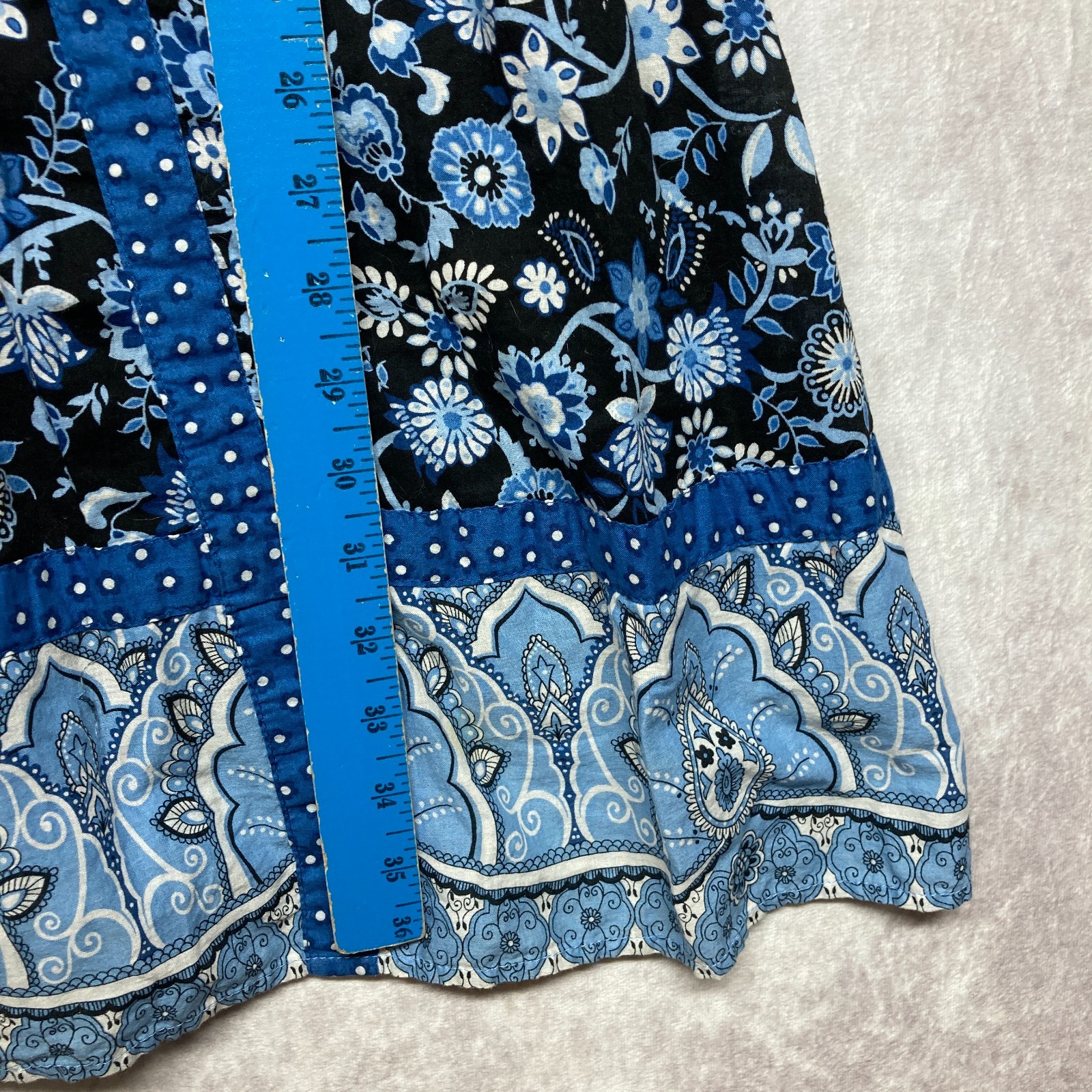 Vintage Y2K Mossimo Dress Large Blue Floral Babydoll Smocked Sundress