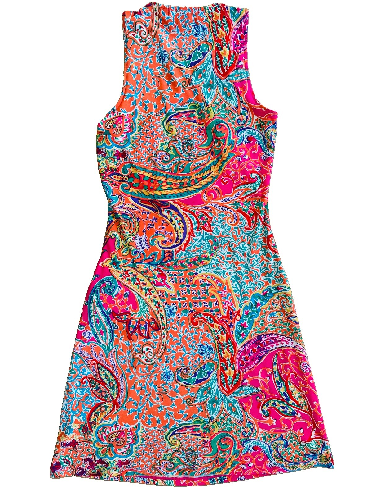 Lauren Ralph Lauren Petites 4P Multicolor Paisley Sheath V-Neck Ruched Dress