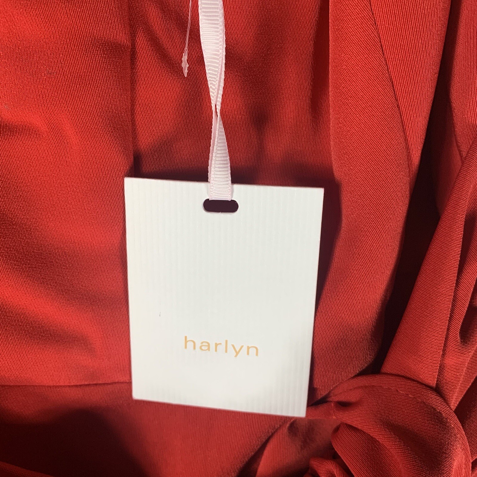 NEW HARLYN Apple RED Notched TIE WAIST A-Line SHEATH Cocktail DRESS L 4552