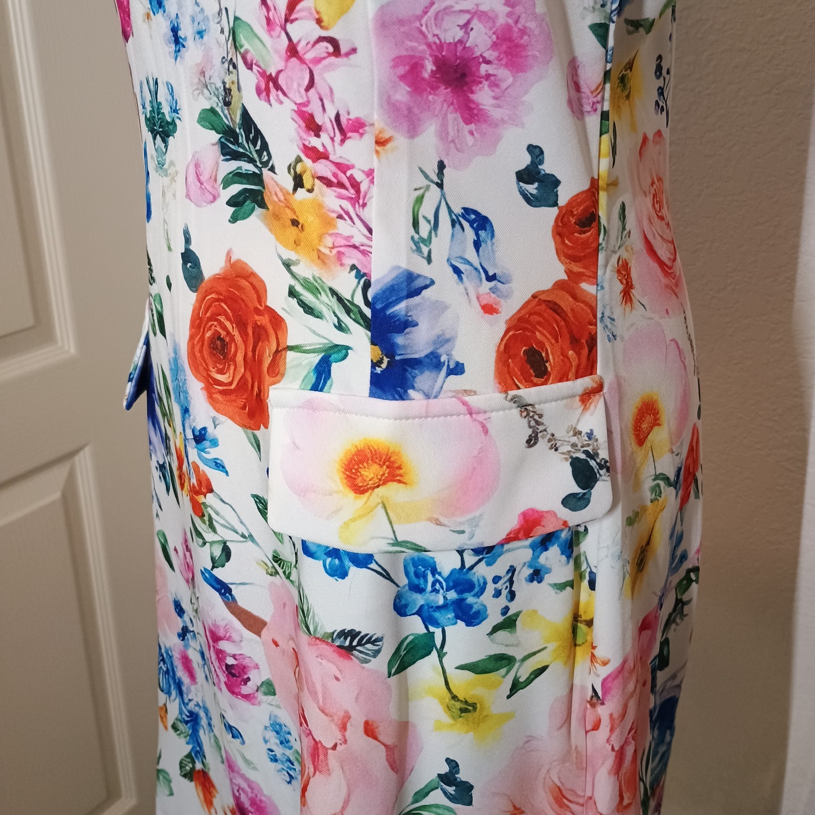 Mod Boutique Colorful Flower Mini Shift Dress Small Unique Boho Chic Spring