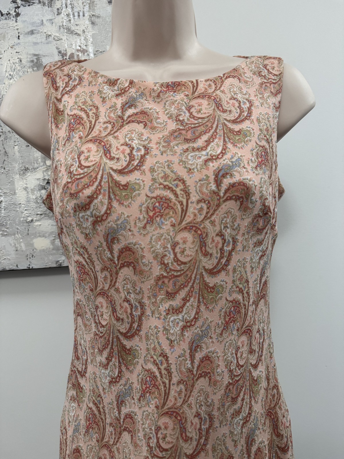 Ann Taylor Silk Dress 2 Petite 2P BNWT Pink Peach Paisley Lined Wedding Guest