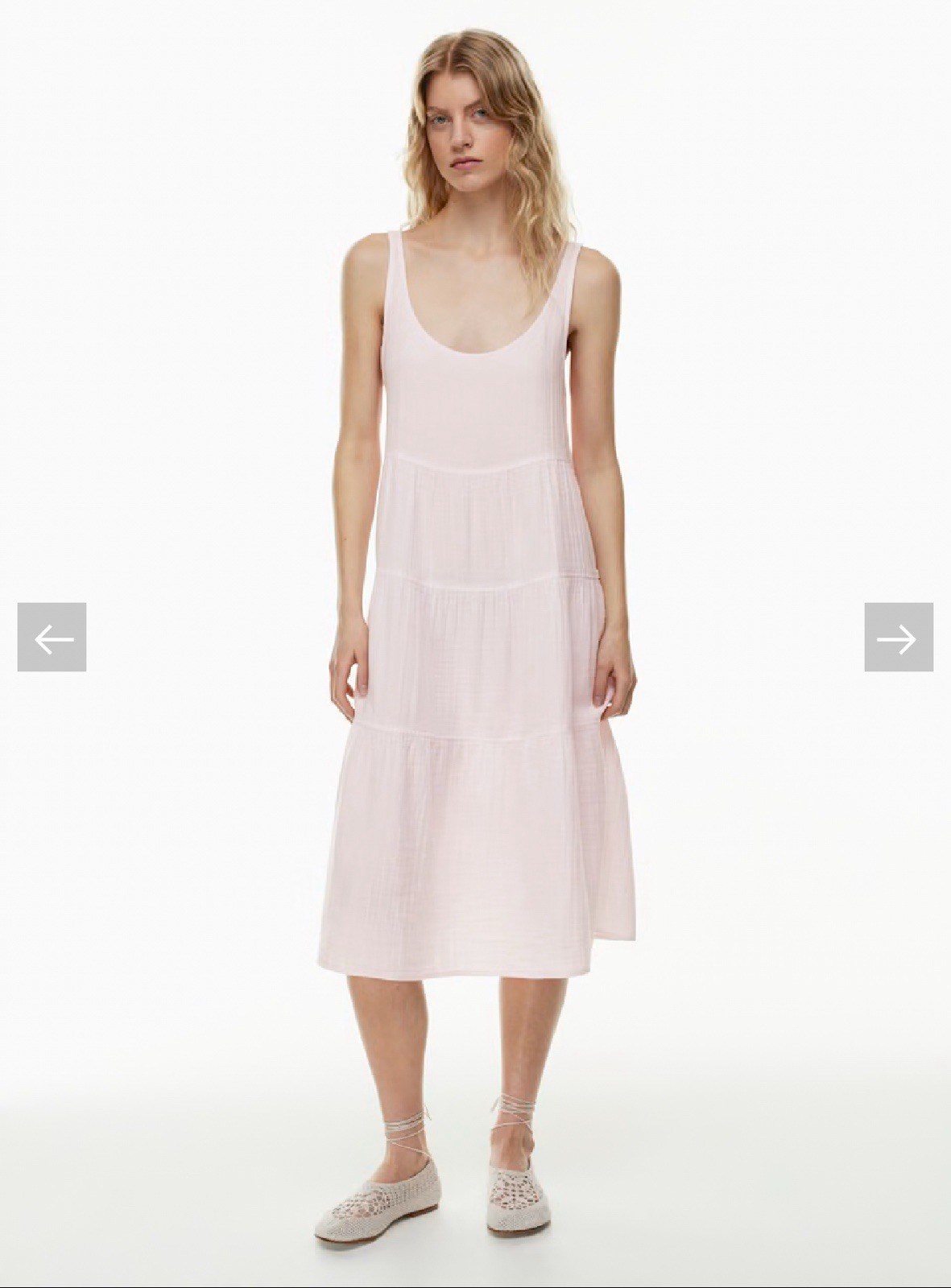 Aritzia Little Moon Women Firefly Midi Dress Gauzy Tiered Size 2XL Frosted Lilac