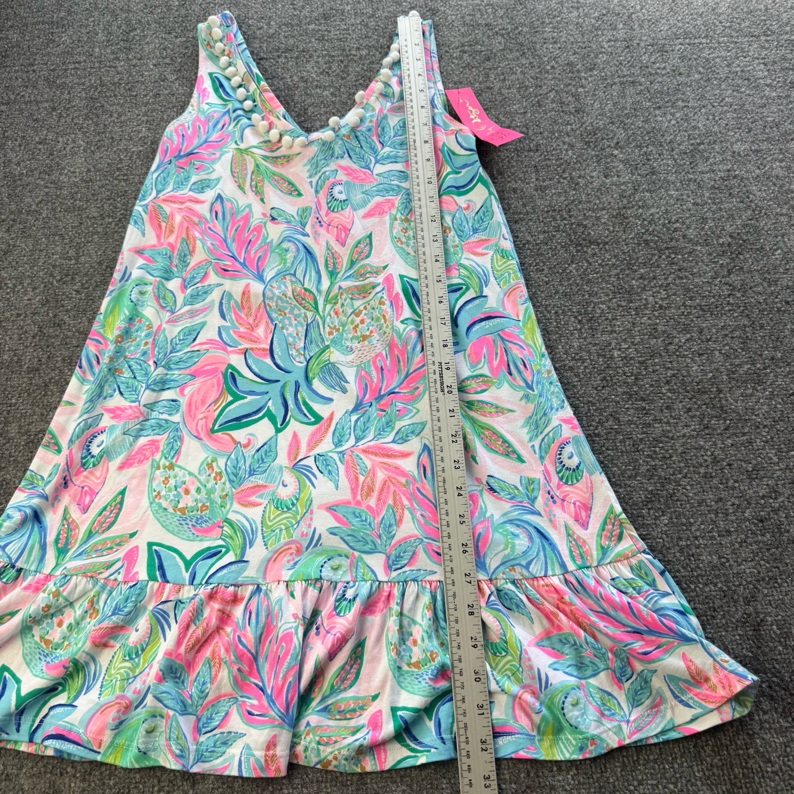 NWT Lilly Pulitzer Camilla Swing Dress Toucan Do It Better XXS Ruffle Pom Pom
