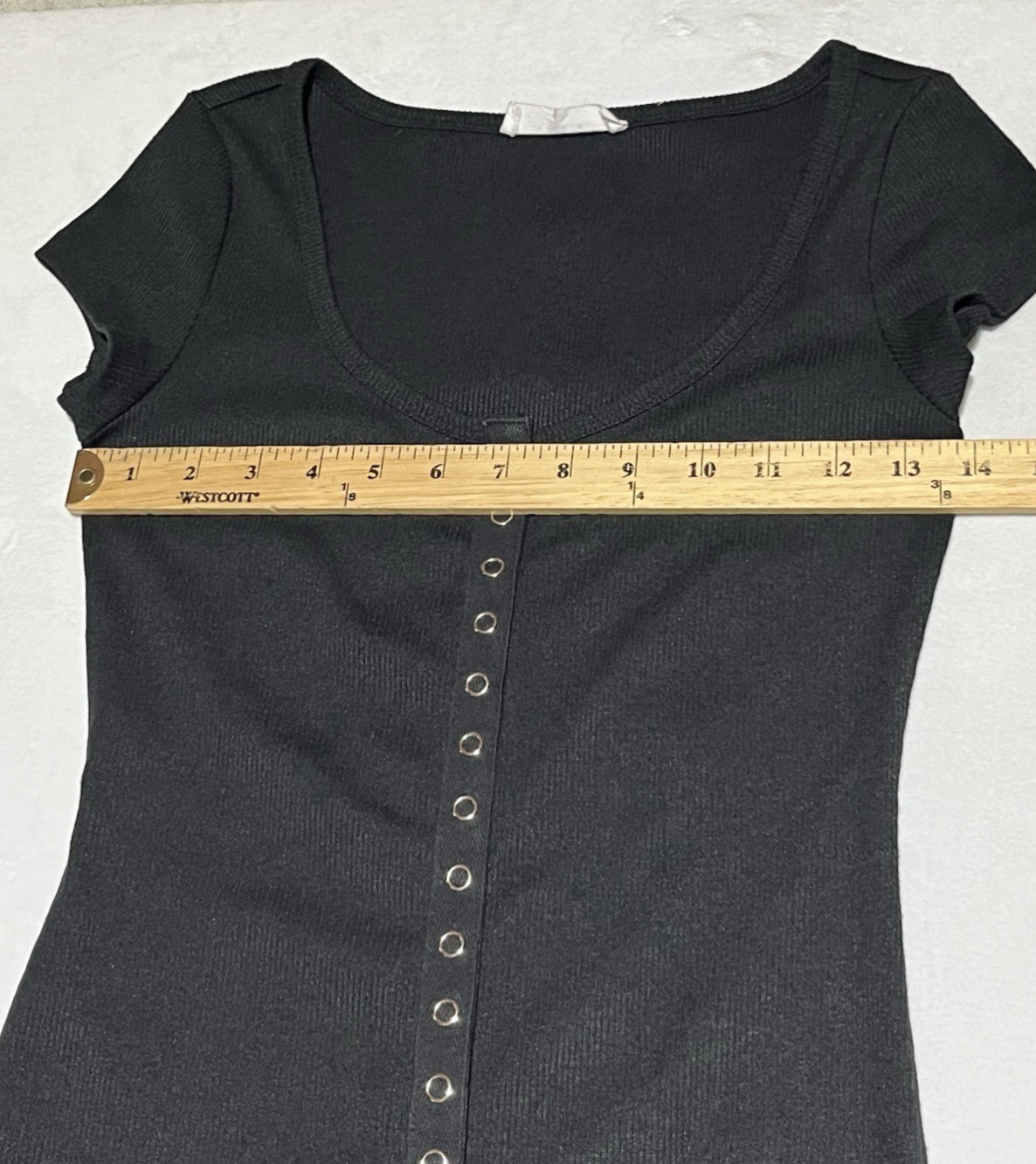 Elodie Snap Up Ribbed Midi Sheath Dress Womens Small Black Stretch Knit 90s Cap
