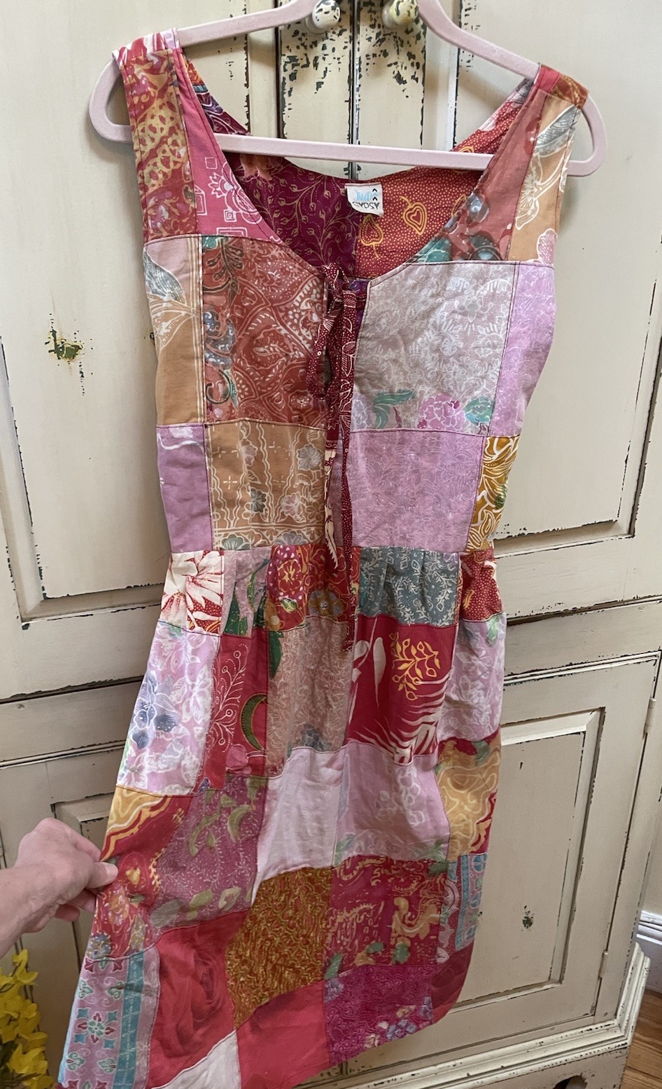 Jaded Gypsy Patchwork Dress Size S/M Hippie Work Cotton Festival Travel (B5)