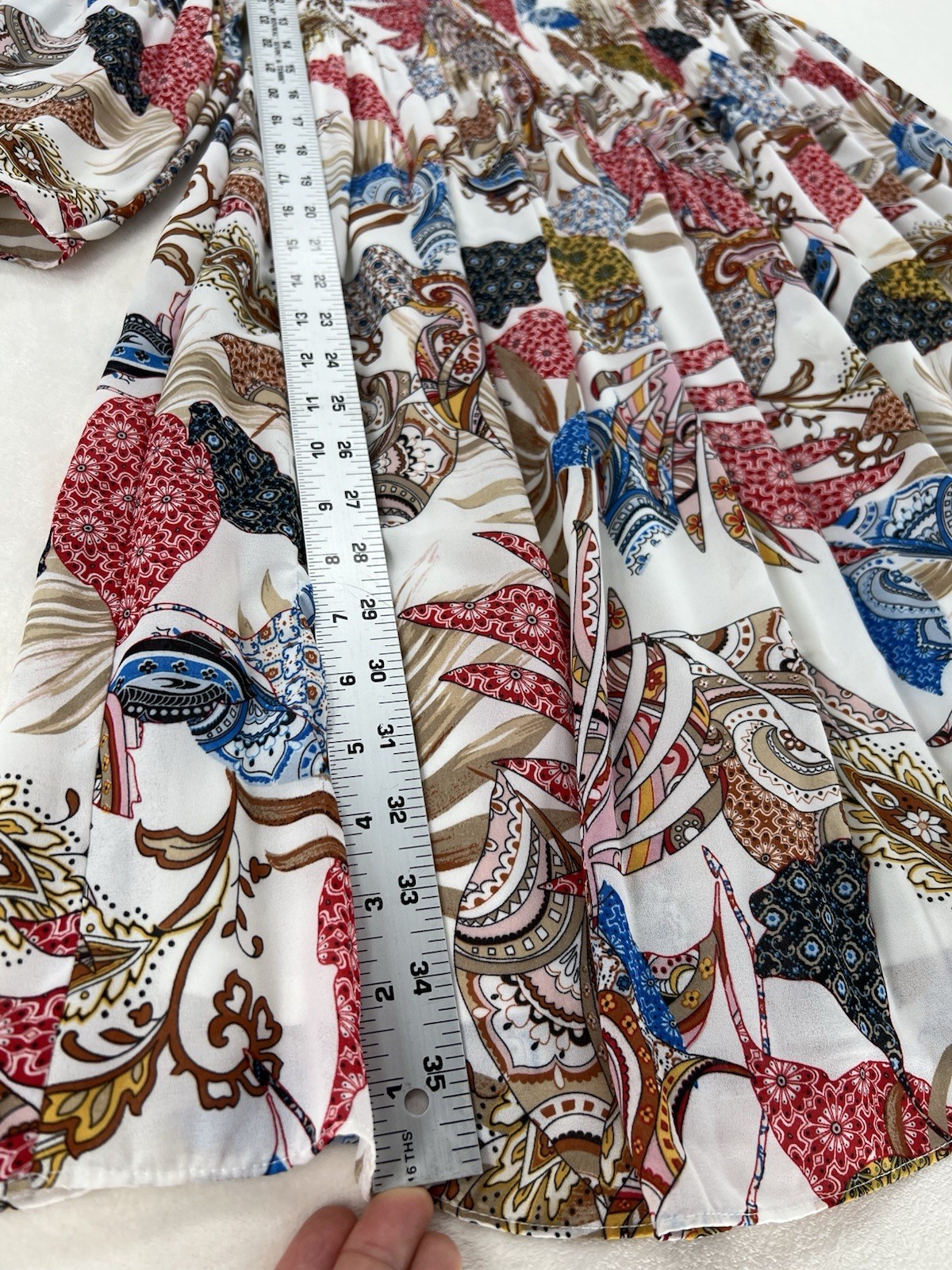 Spense Boho Paisley Peasant Dress Size 6 Bell Sleeve