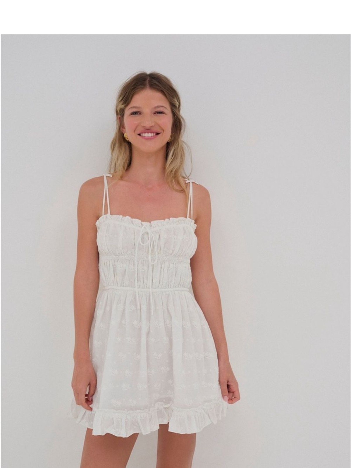 For Love & Lemons Edie Eyelet Slip Dress | White | (M) | NWT