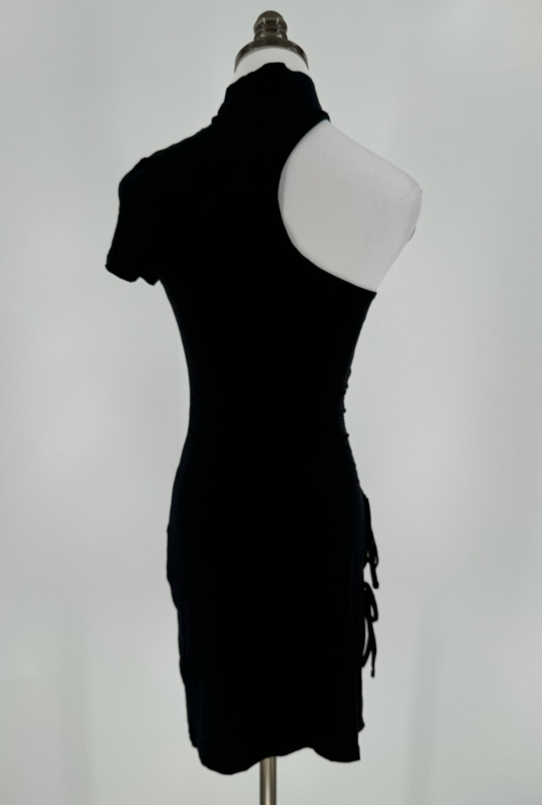 I AM GIA Black Single Shoulder Cut Out Mini Lara Dress Sz M NWT