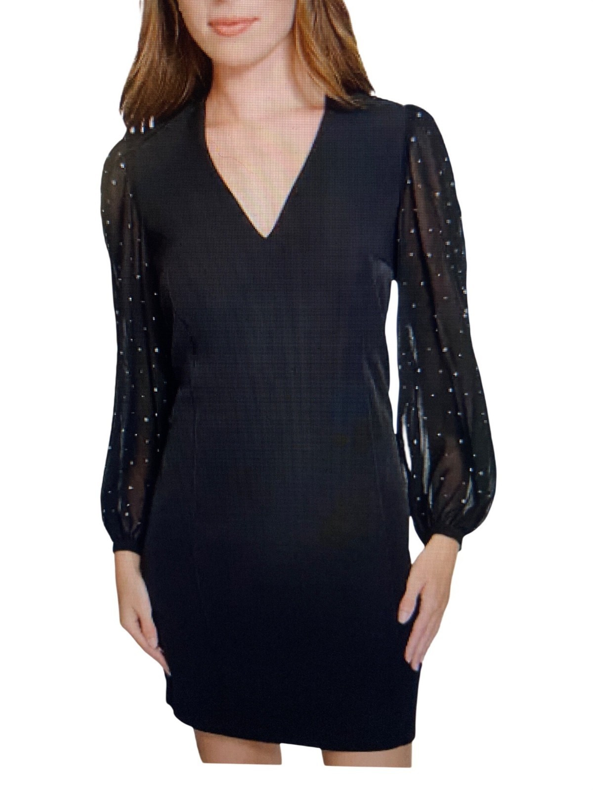 Tommy Hilfiger Women’s Rhinestone-Sleeve Shift Dress Black Varies NWT