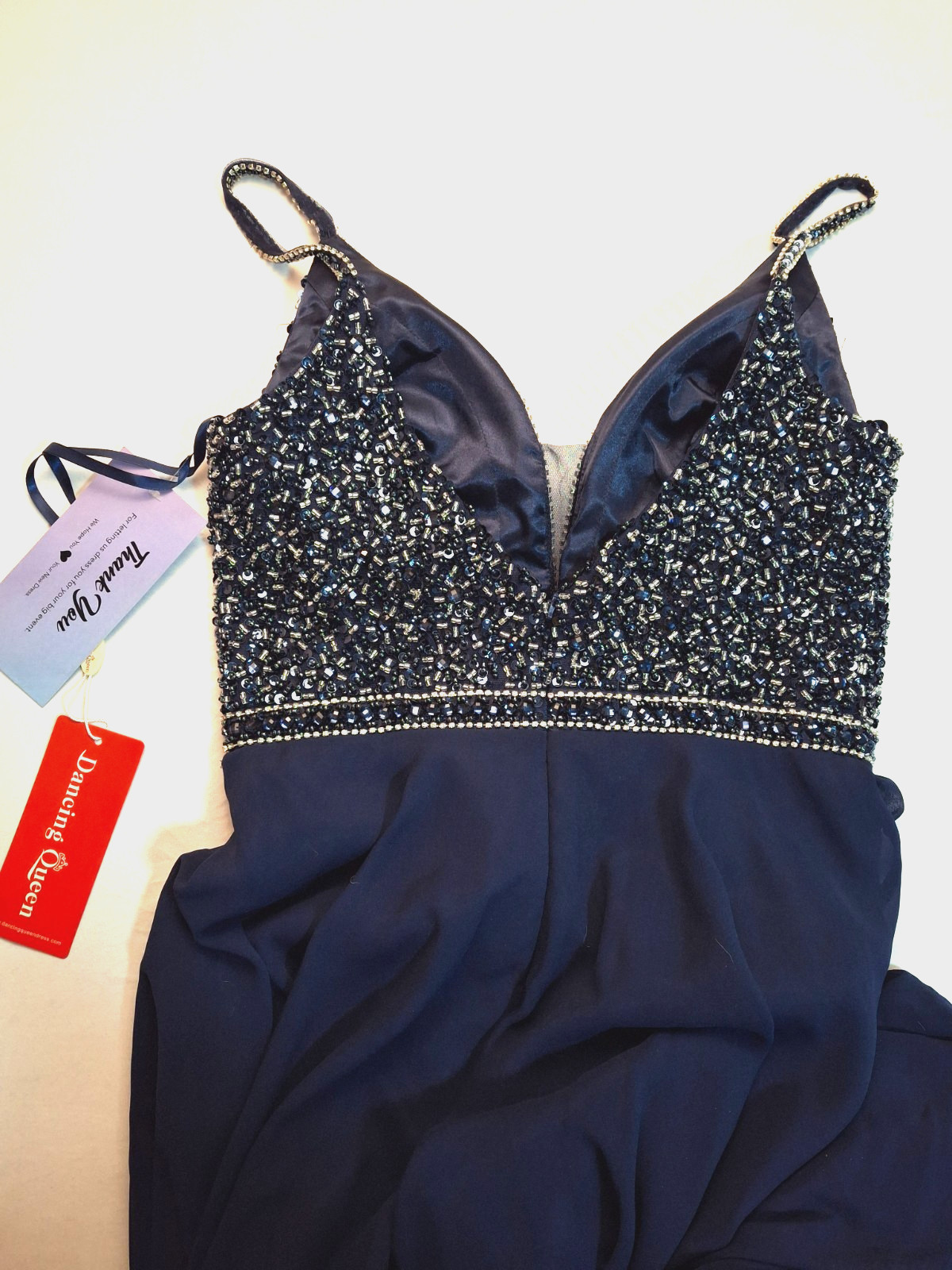 Dancing Queen lllusion Strap Sleeves A-Line Prom Gown Womens Size M NWT
