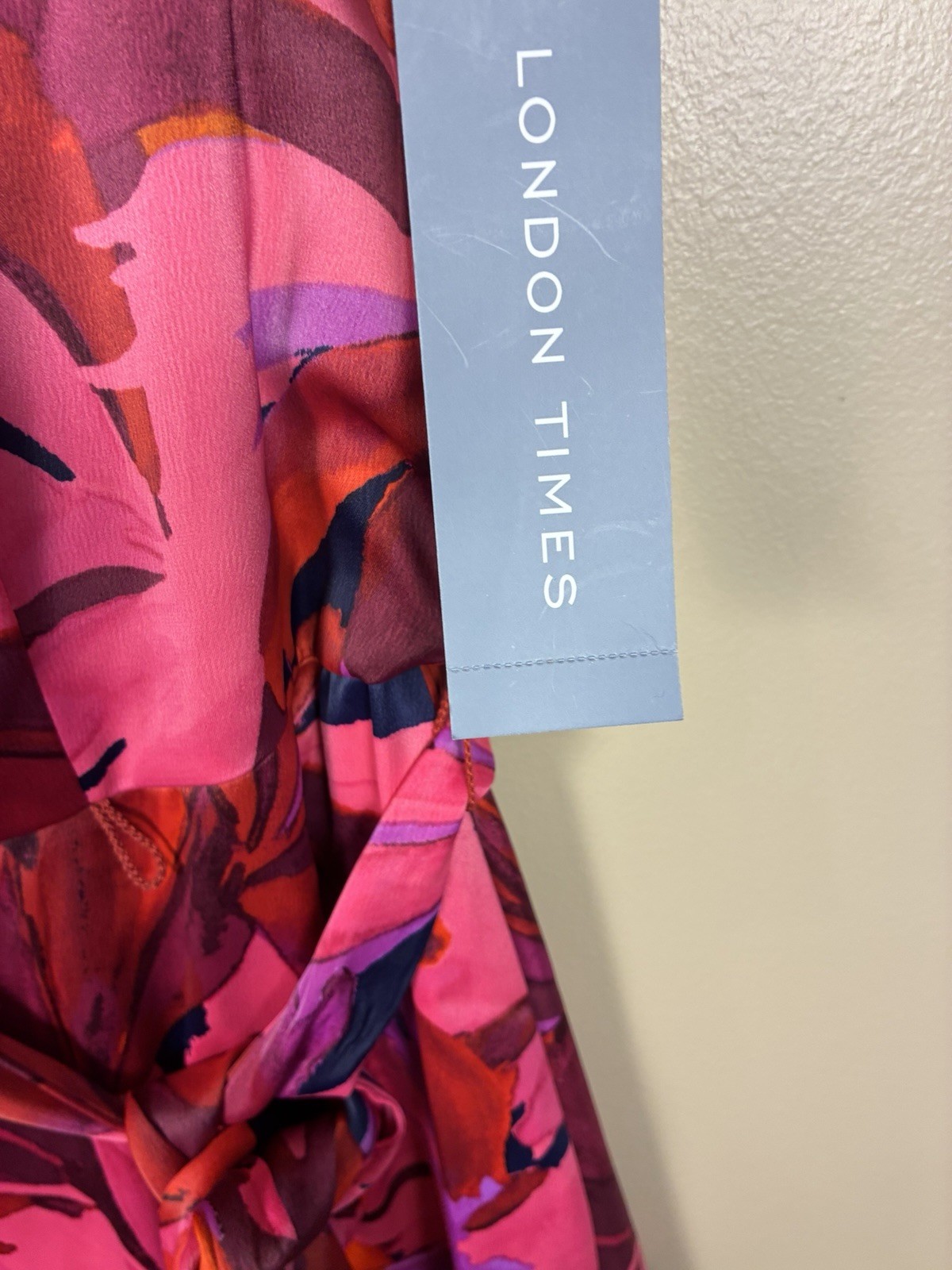 London Times Leaf Print Abstract Hem Fit n Flare Dress 10