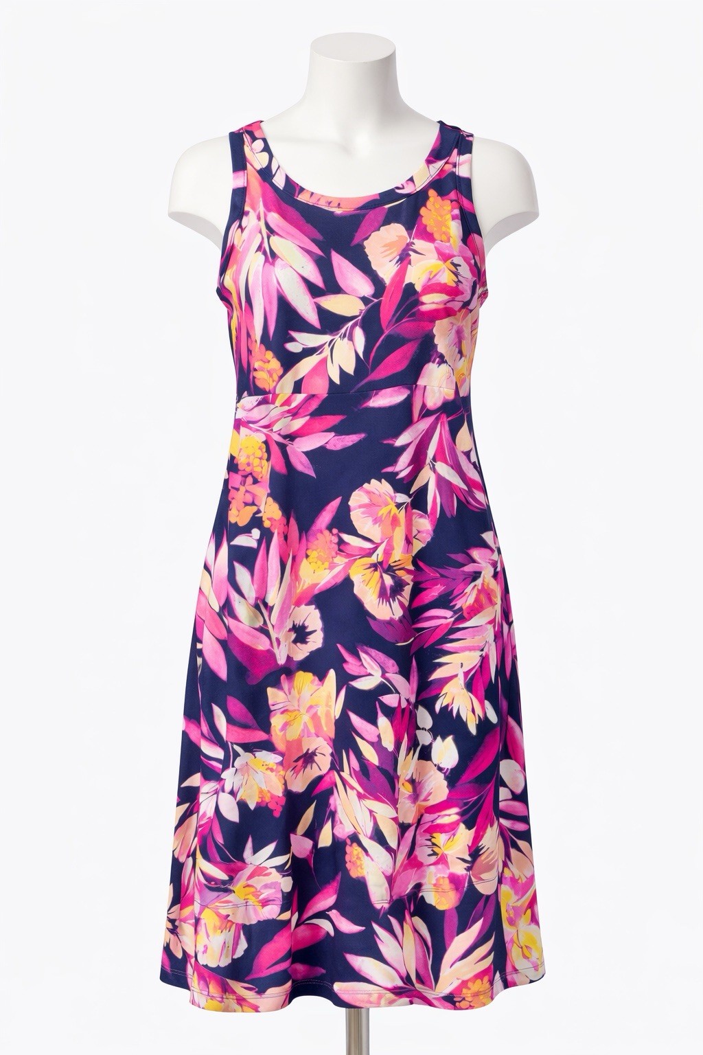 Columbia Omni-Freeze Zero Floral Tank Dress S Travel Active Tropical Summer NWT