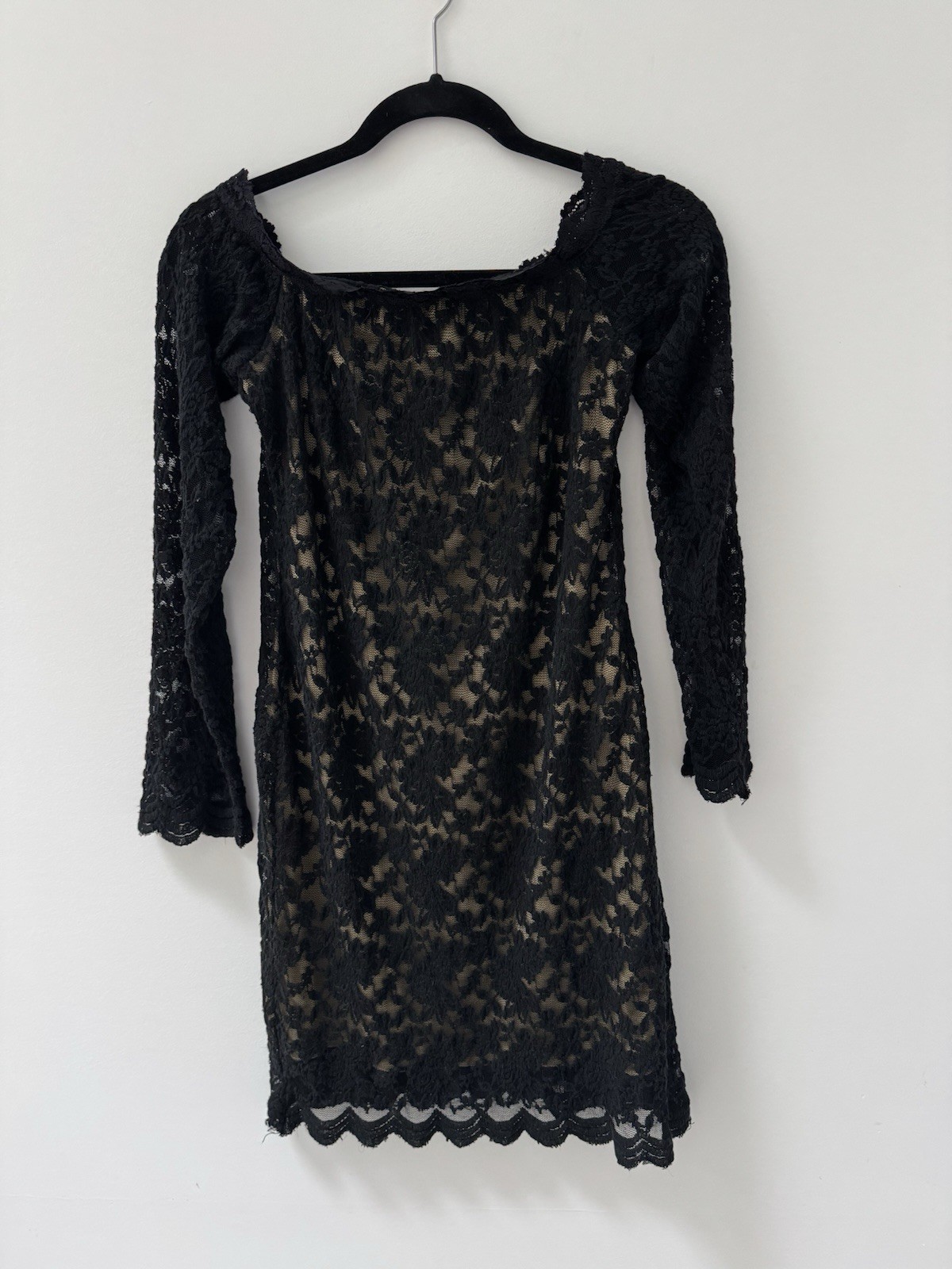 EVEC Black Lace Dress Size M Goth Coquette Y2K Fairy Grunge Mini