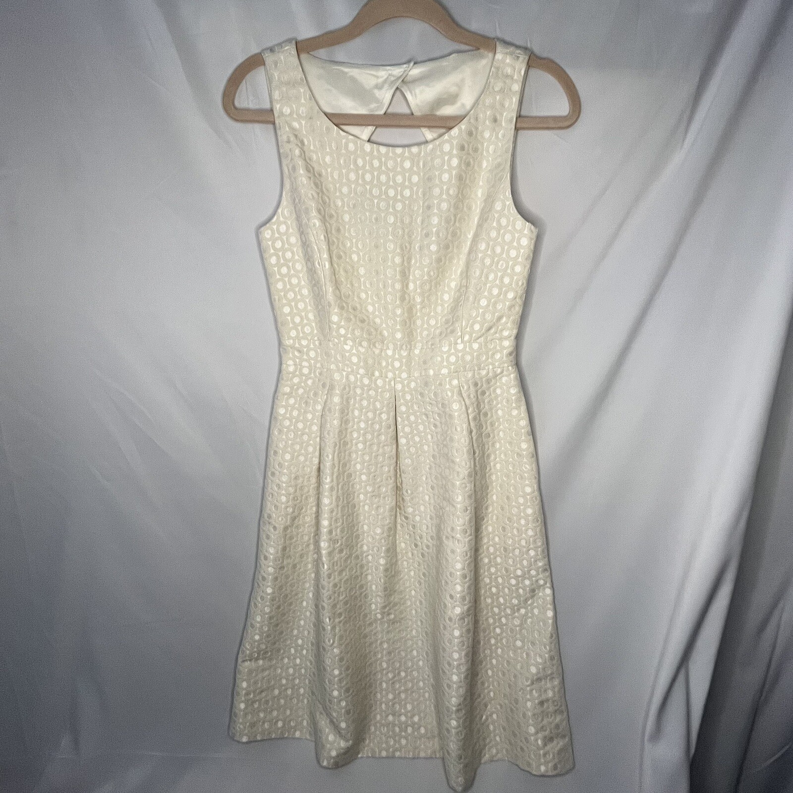 NWT Hallhuber Women’s Jacquard Dress EUR 34, UK6, US2 Off-White Sleeveless