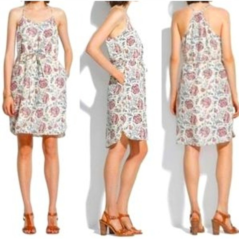 Madewell Small Dress Silk Cruise fairy Europe Vacation adjustable strap Garden