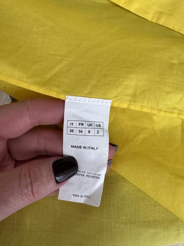 DANIELE CARLOTTA Yellow Ruffle Bow Dress IT 38 US 2 Designer Luxury Party