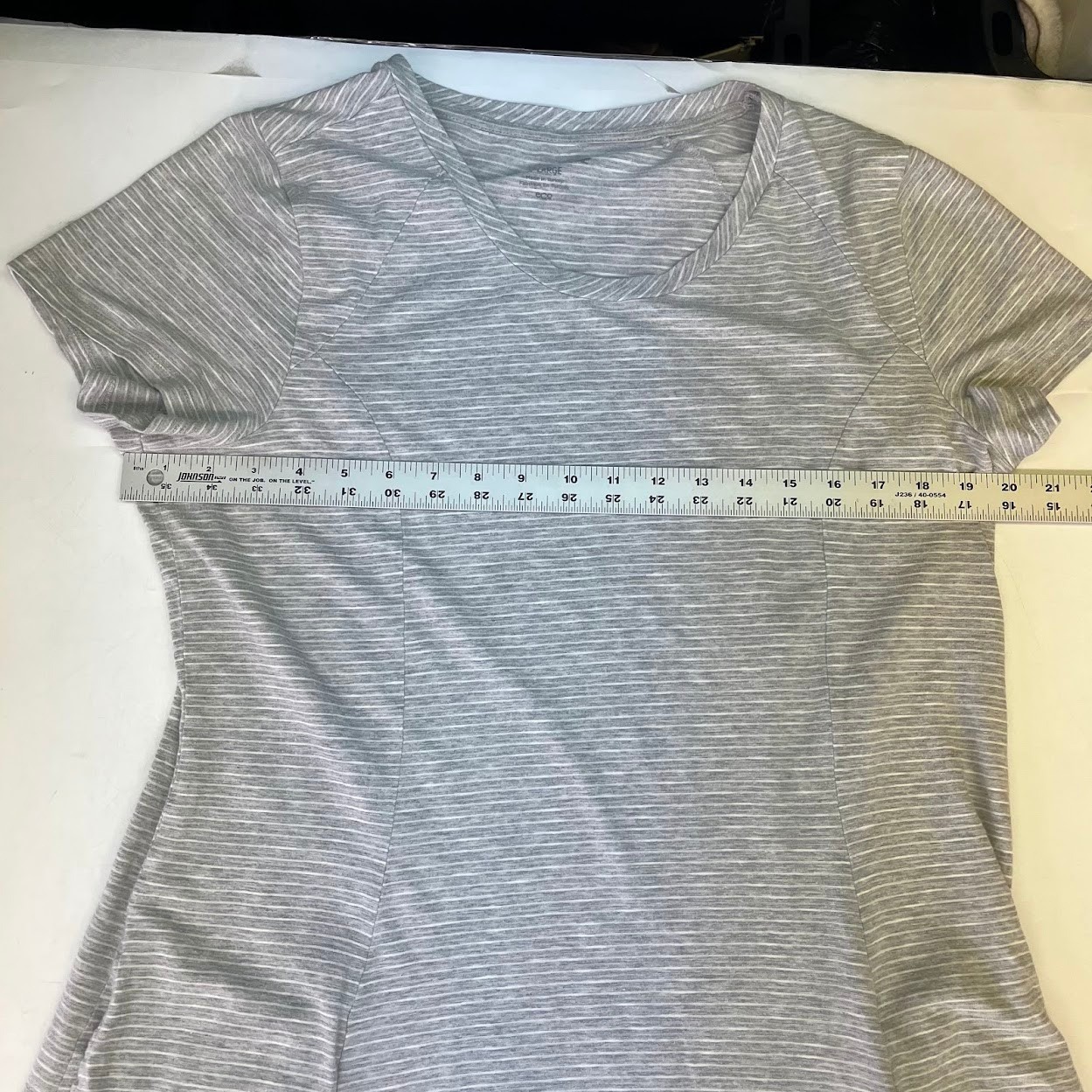 Toad&Co Womens Windmere SS Dress XL Grey Striped Organic Cotton Tencel T1772802