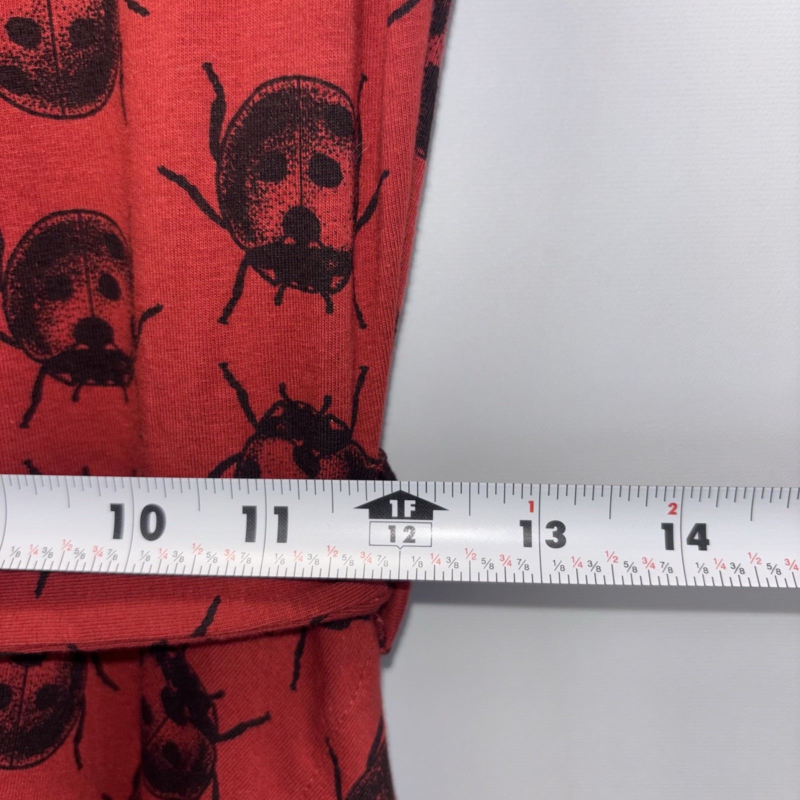 Effie’s Heart Red Ladybug Print Crisscross Back Skater Dress Size Small