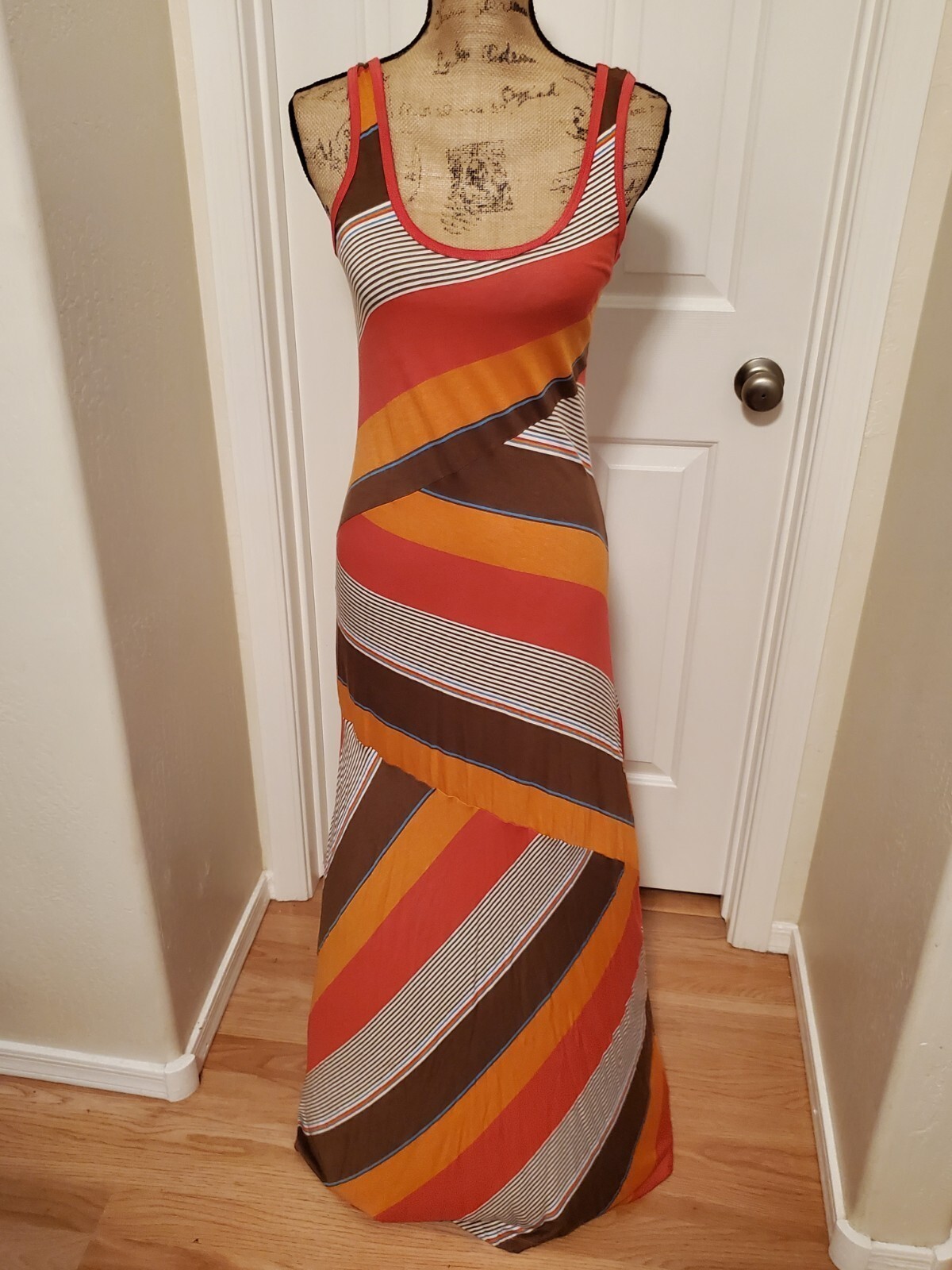 American Rag Cie Women’s Size S Colorful Striped Sleeveless Maxi Dress