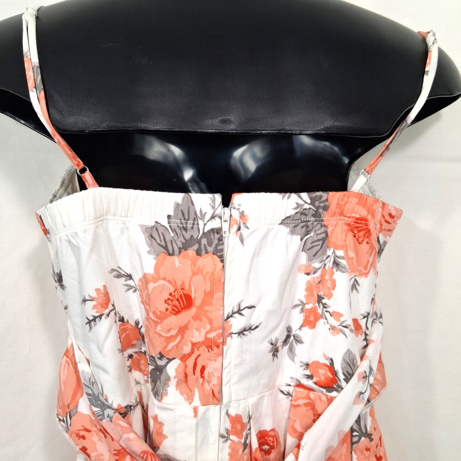 Speechless Women’s Chic Spaghetti Strap Preppy Orange Floral Sundress Size 9