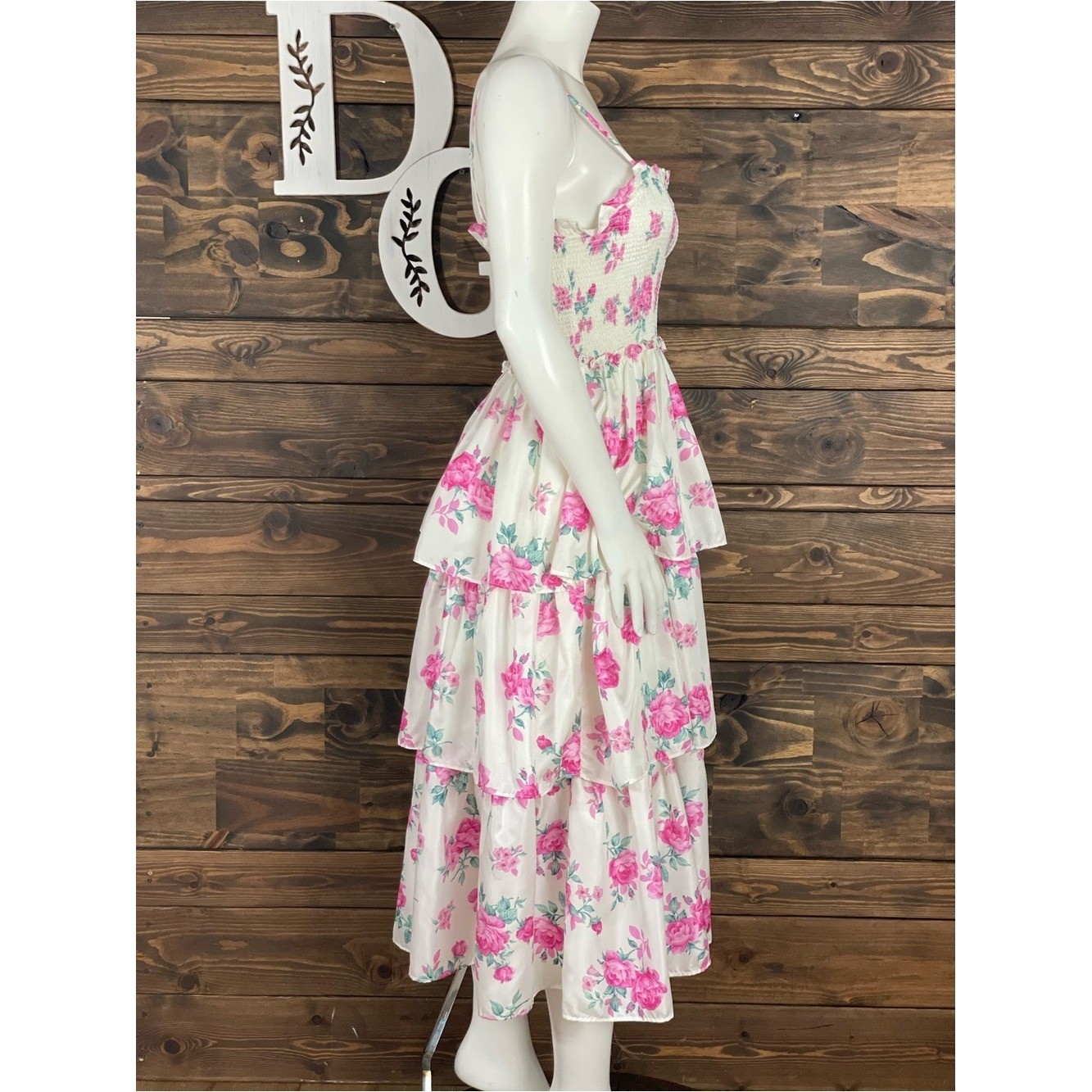 LoveShackFancy | X Target Elise Tiered Pink Floral Sundress Smocked Ruffle Midi